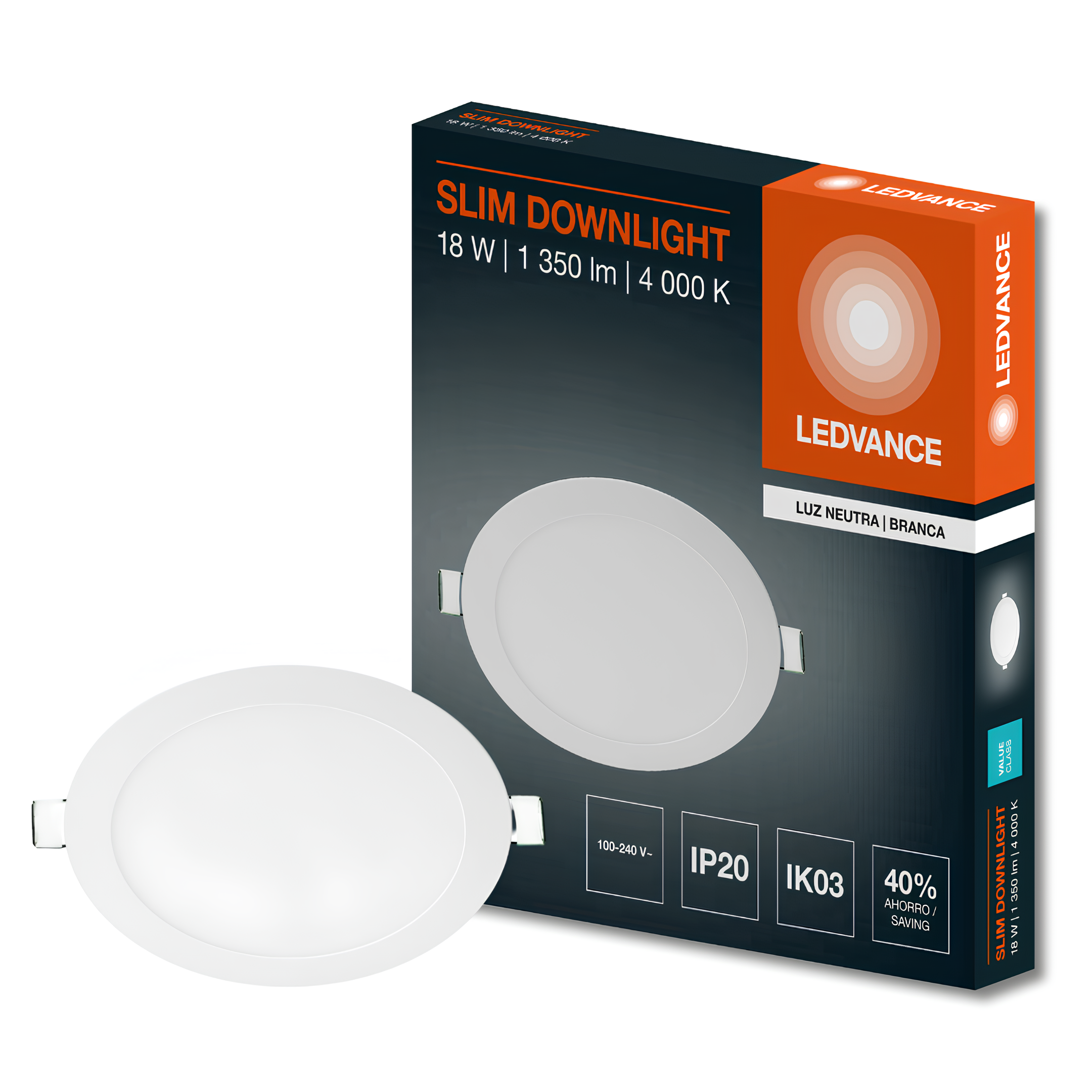 Luminaria Led Embutir Rd Downlight 22Cm 18W 1260Lm Ledvance