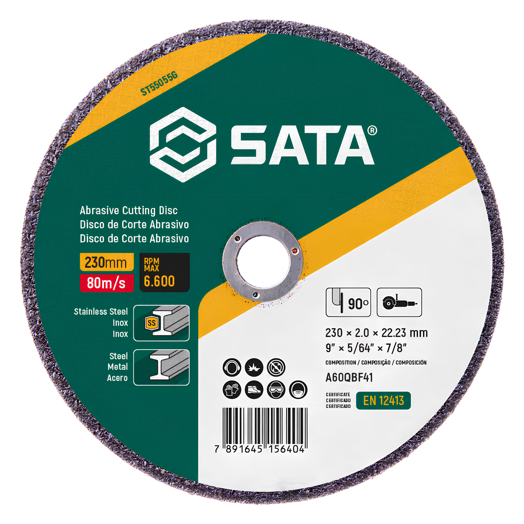 Disco Corte Abrasivo Metal/Inox 9"X2,0Mm ST55055G Sata