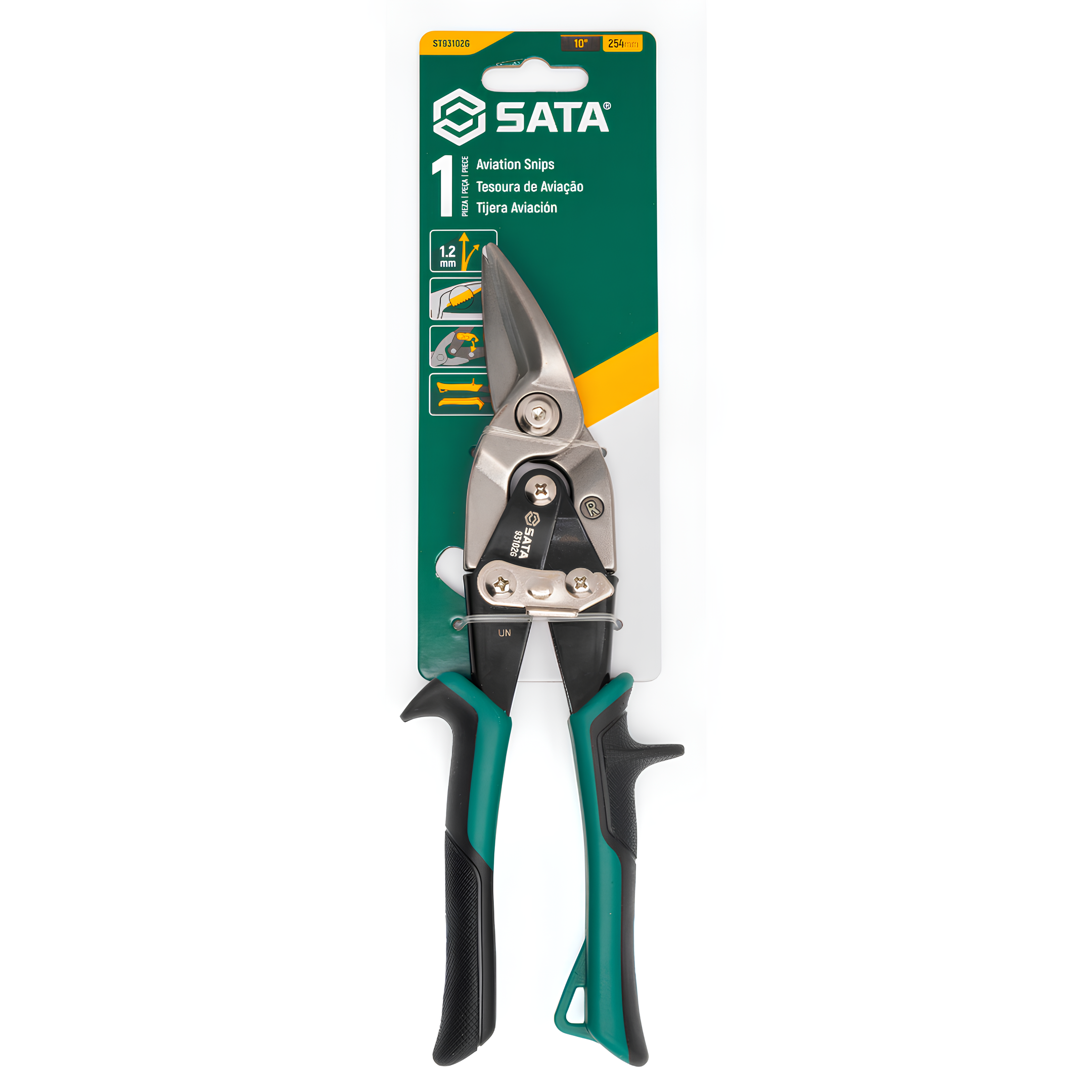 Tesoura Aviação 10" Corte Direito St93102g Sata