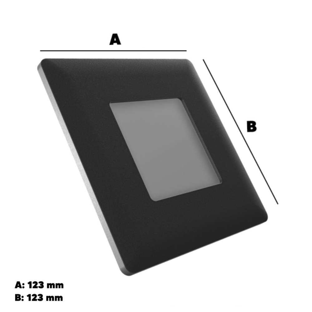 Balizador Led Quadrado Elegance 4X4 Preto 2W Bivolt Avant