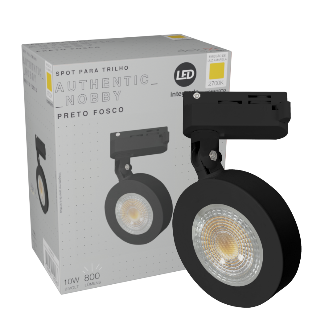 Spot Trilho Eletrificado Redondo Nobby Pt 10W 800Lm Avant