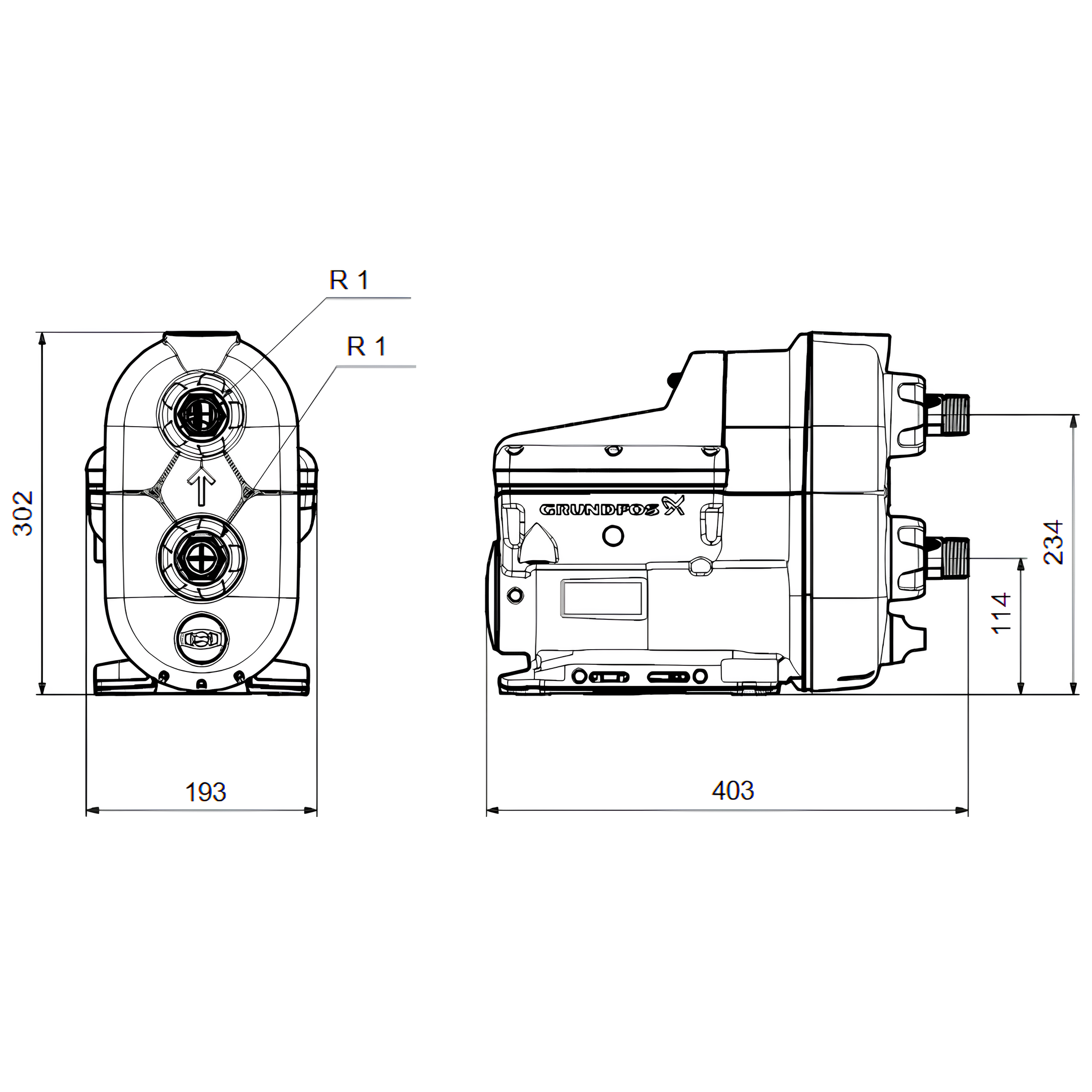 Bomba Pressurizador Scala2 3-45 (0,45Kw - 0,71Cv) Grundfos