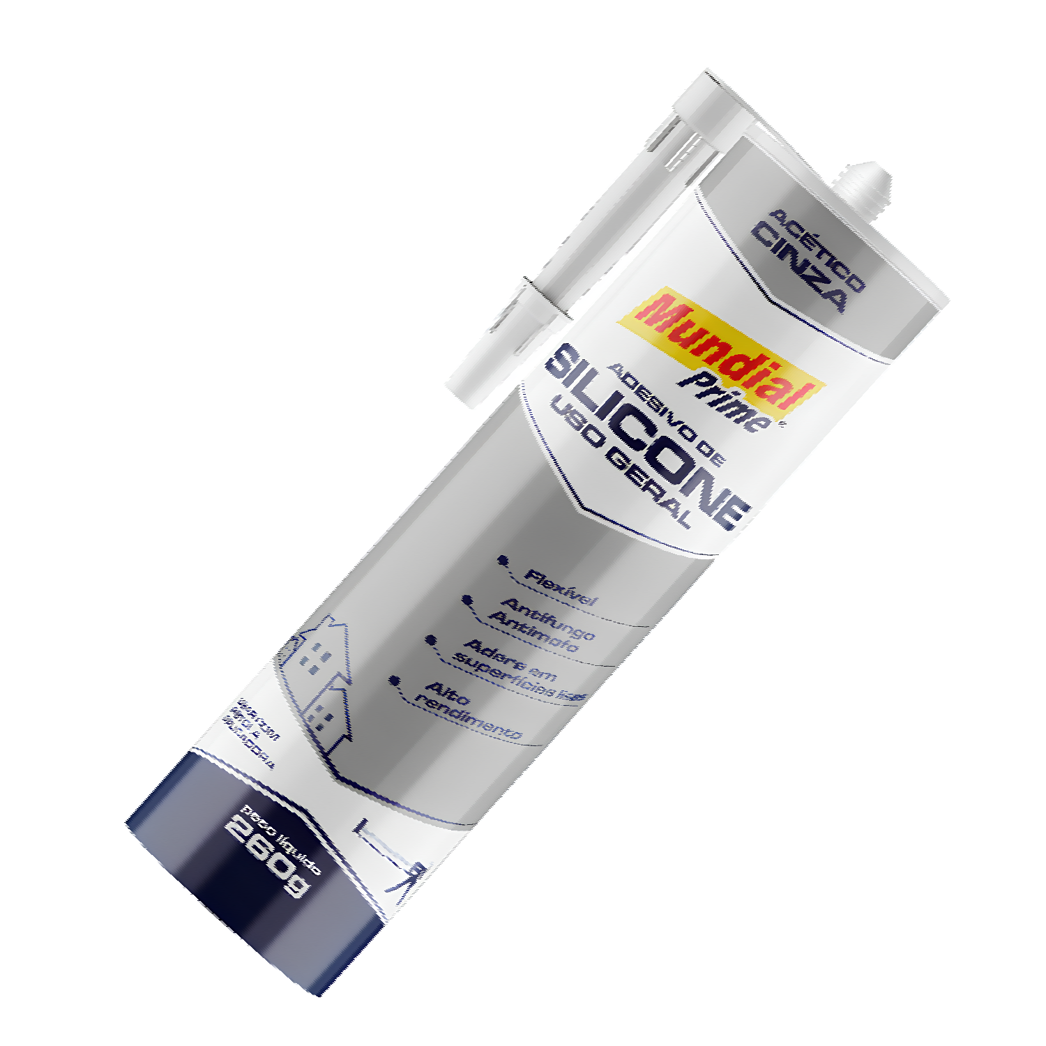Silicone Acetico Branco 260G PT0600032 Mundial Prime