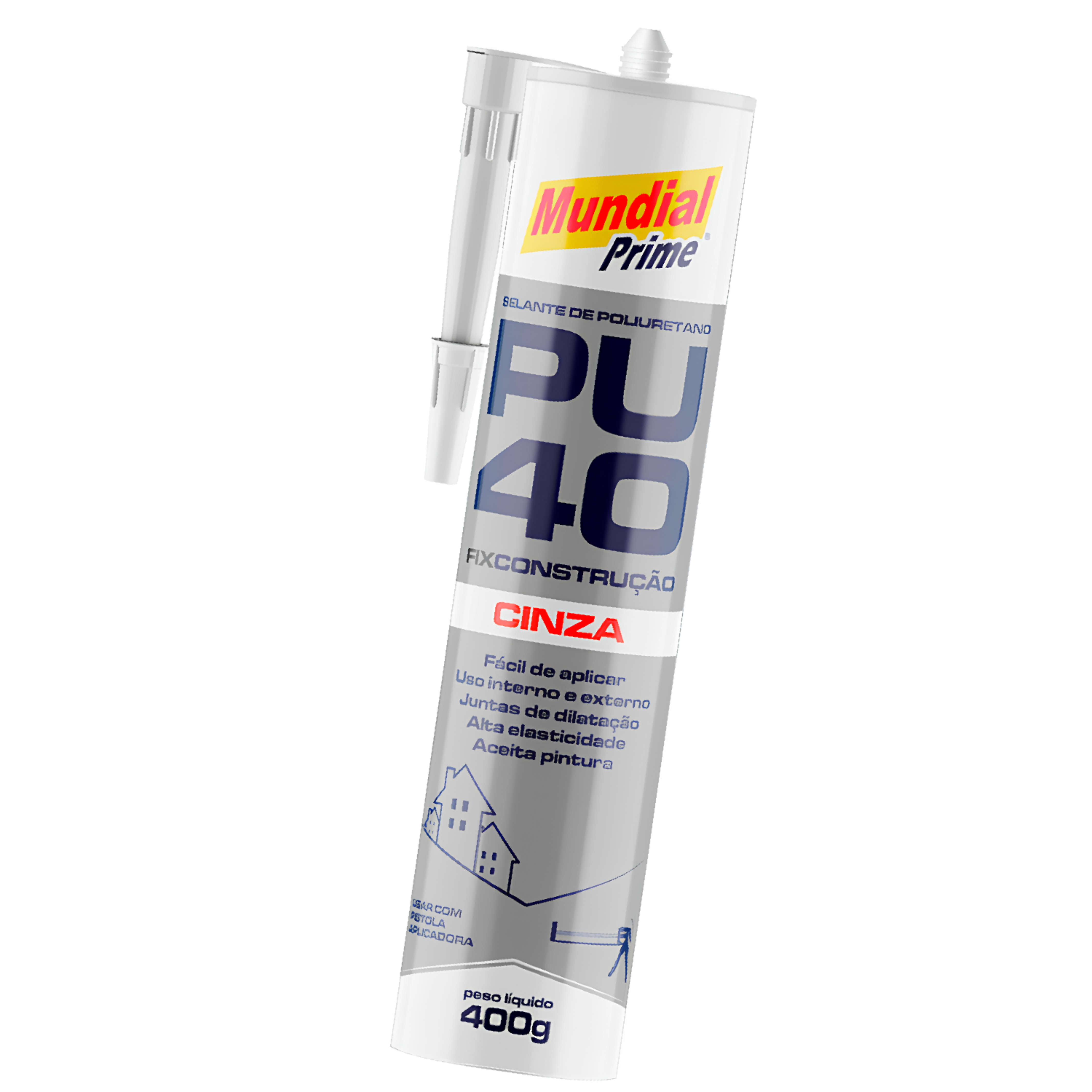 Adesivo Selante PU40 Cinza 400G PT0500002 Mundial Prime
