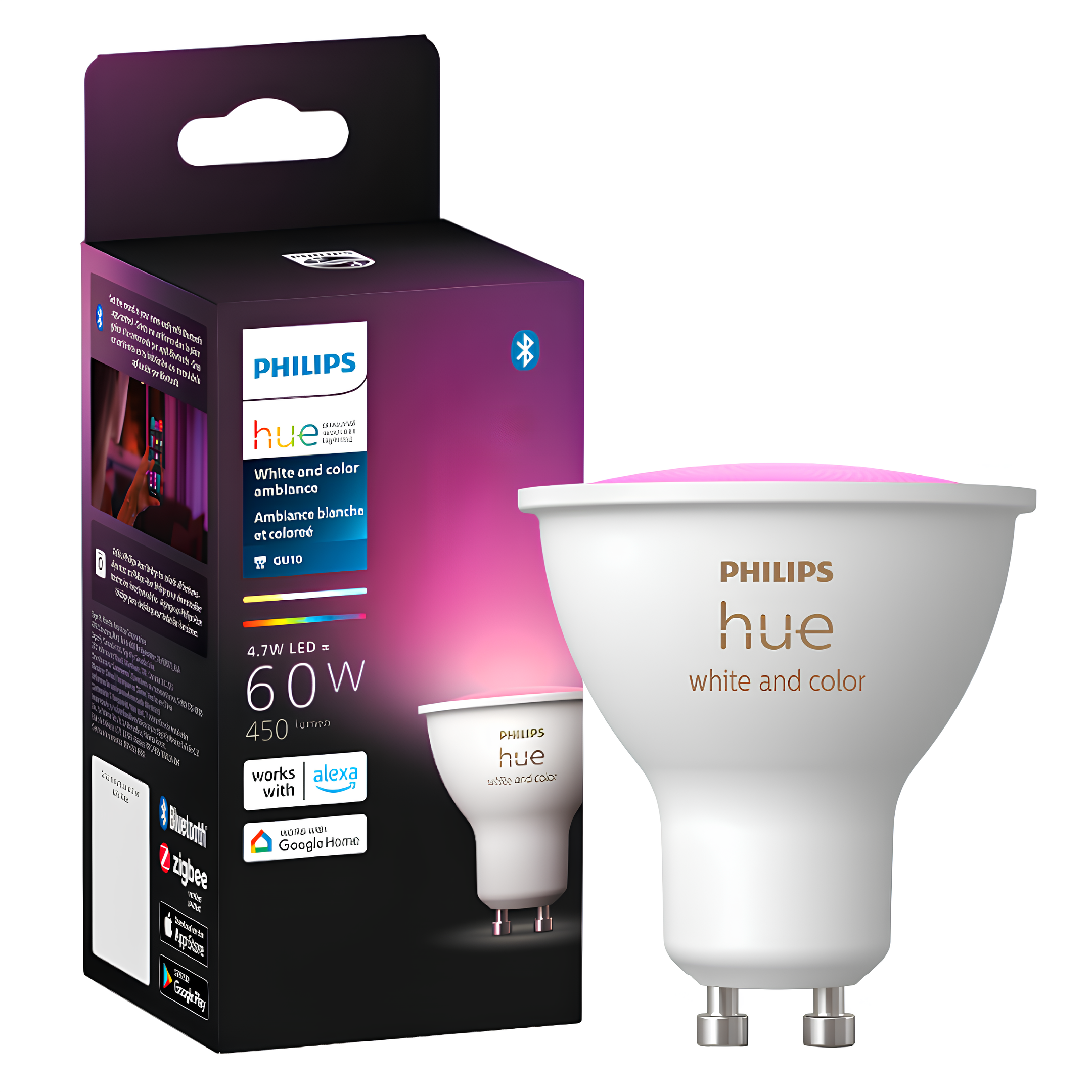 Lampada Led Dicroica Par16 Rgb 4,7W 36° Gu10 Philips Hue