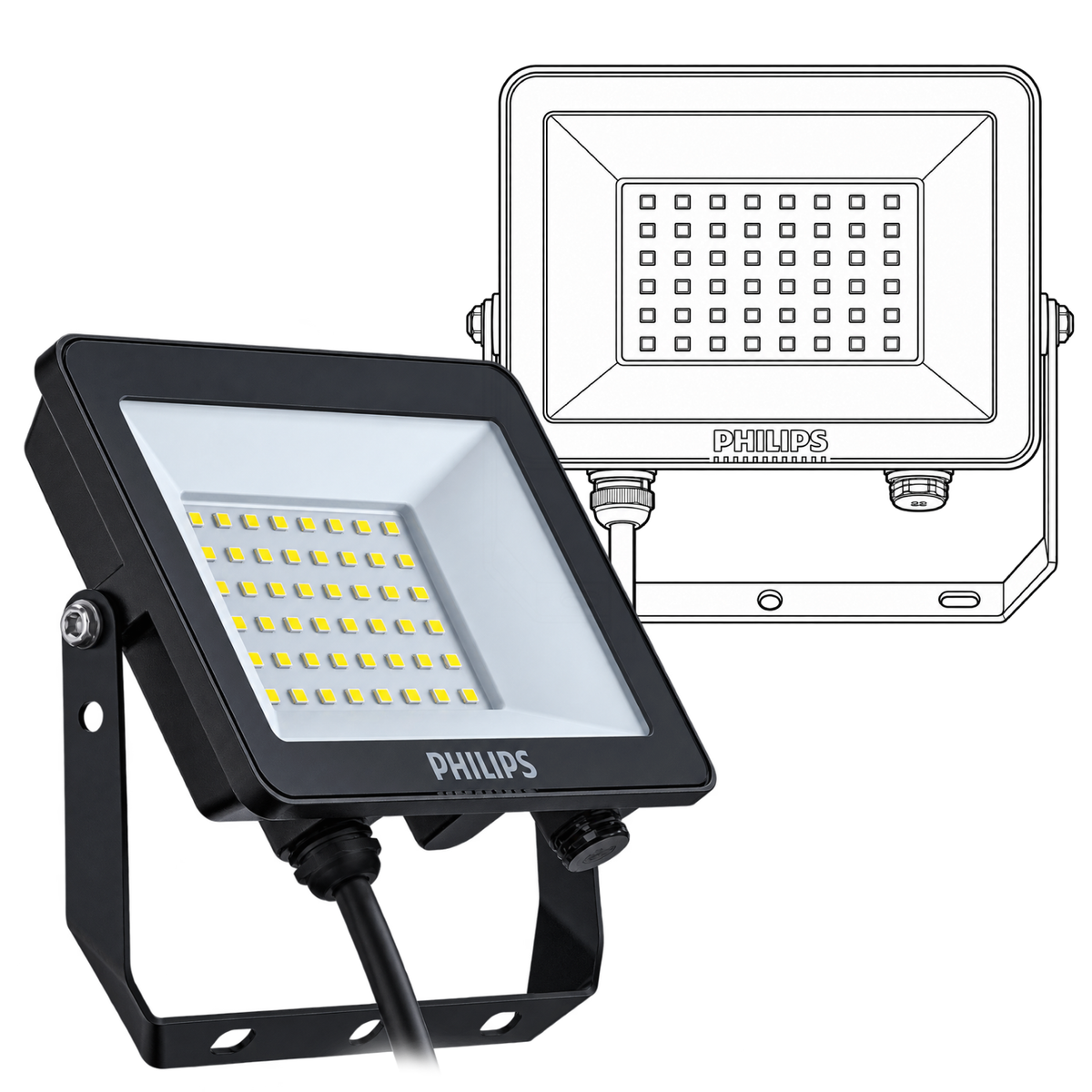 Refletor Led Bvp152 30W 3000Lm Essential Flood G3 Philips