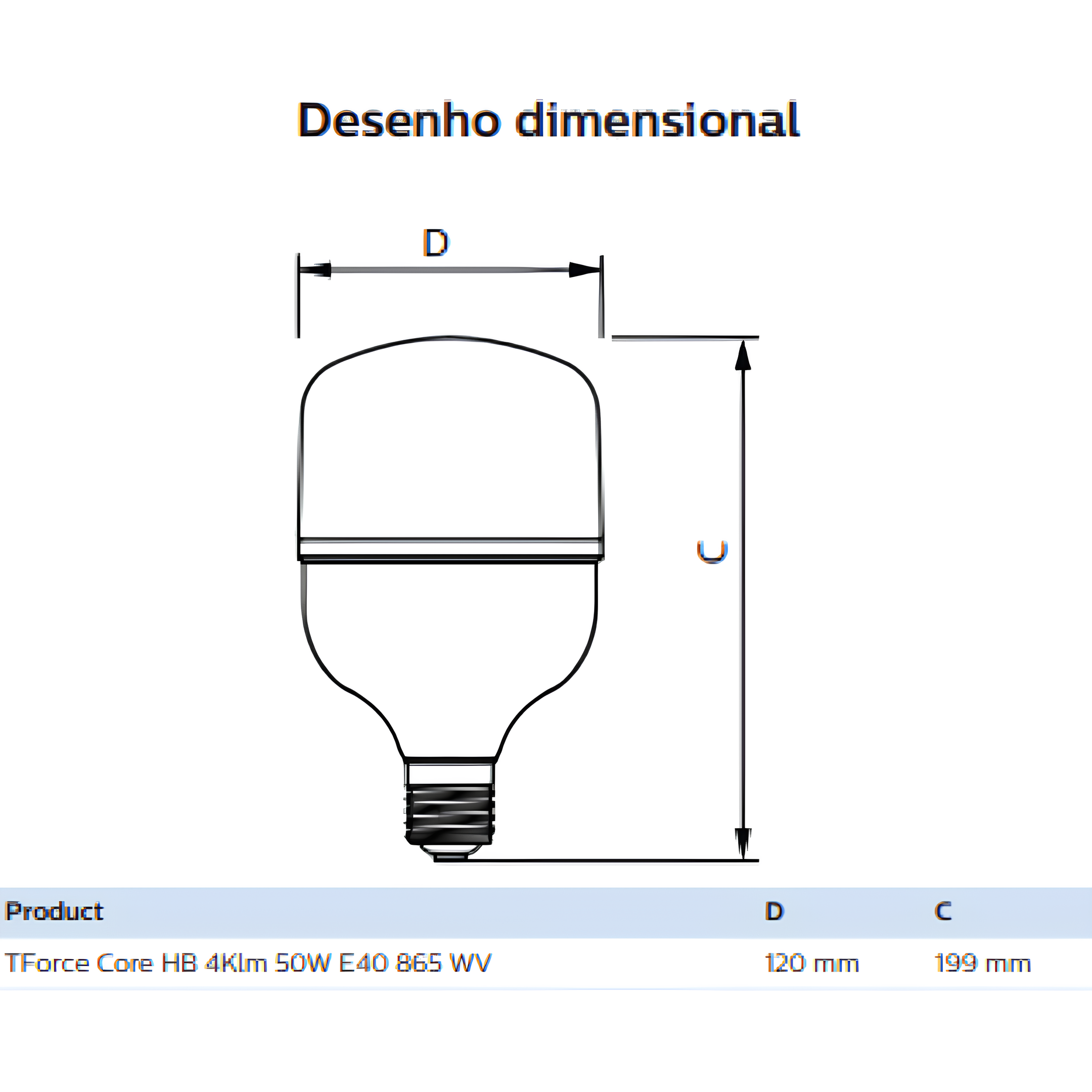 Lampada Led Trueforce Core Hb T120 50W 6500K 4000Lm Philips
