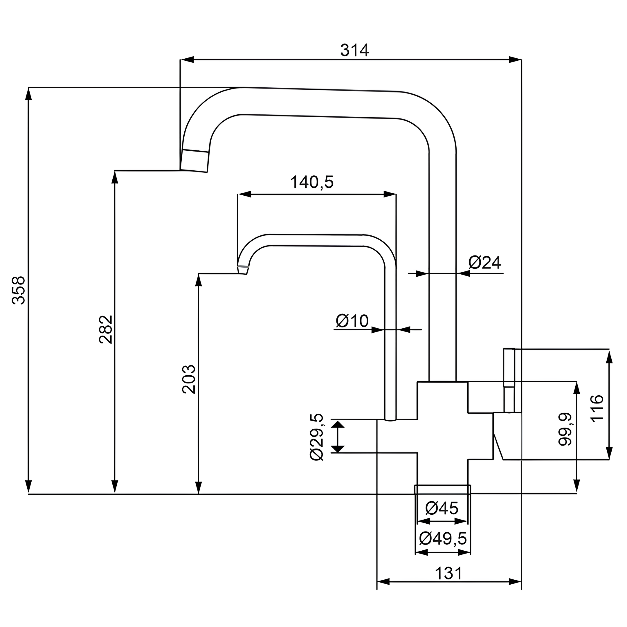 Misturador Monocomando Cozinha De Mesa Loren Loft 2263 I82 Lorenzetti