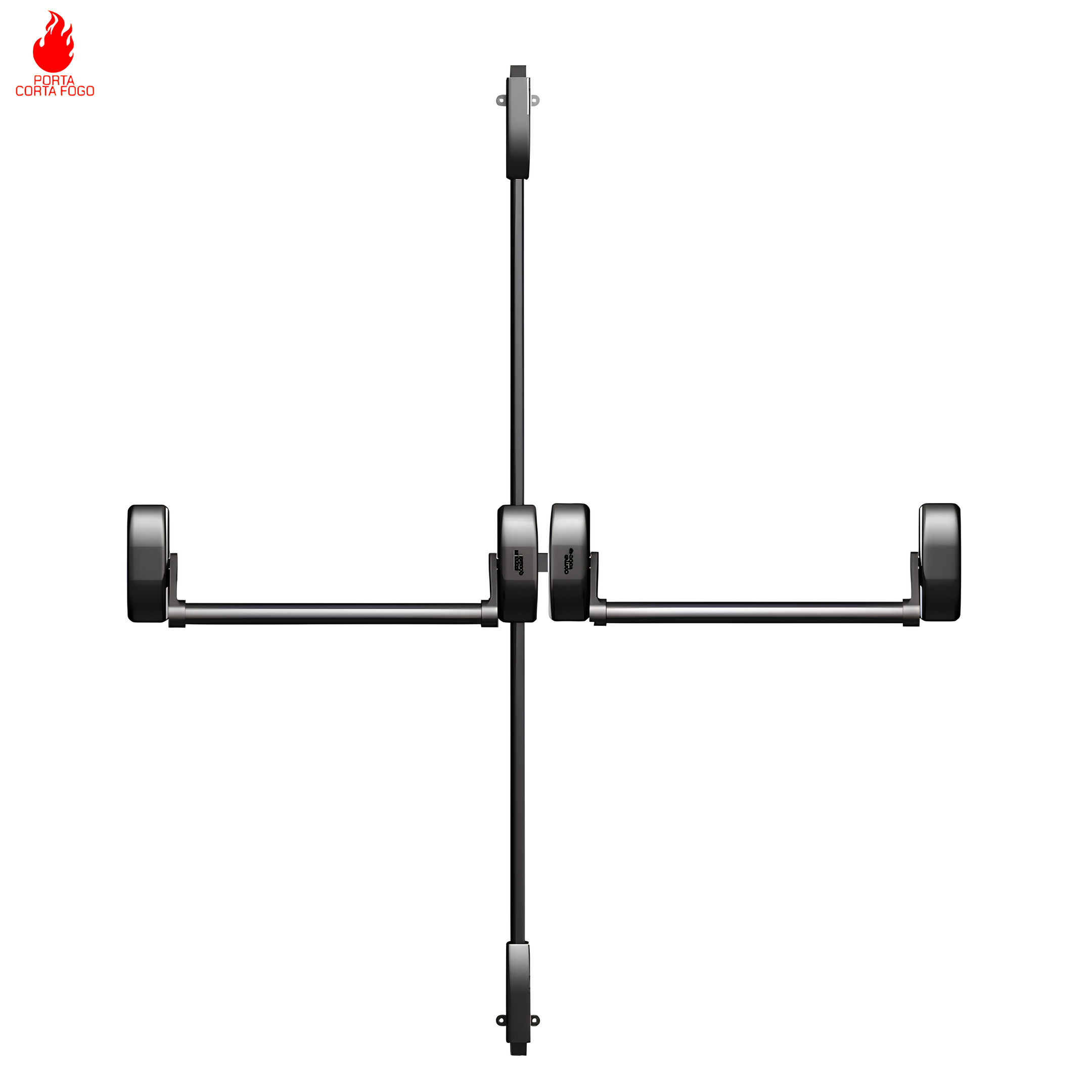 Barra Antipanico Pha1000 Porta Dupla Preta 3Mts 3 Pontos De Travamento Dorma