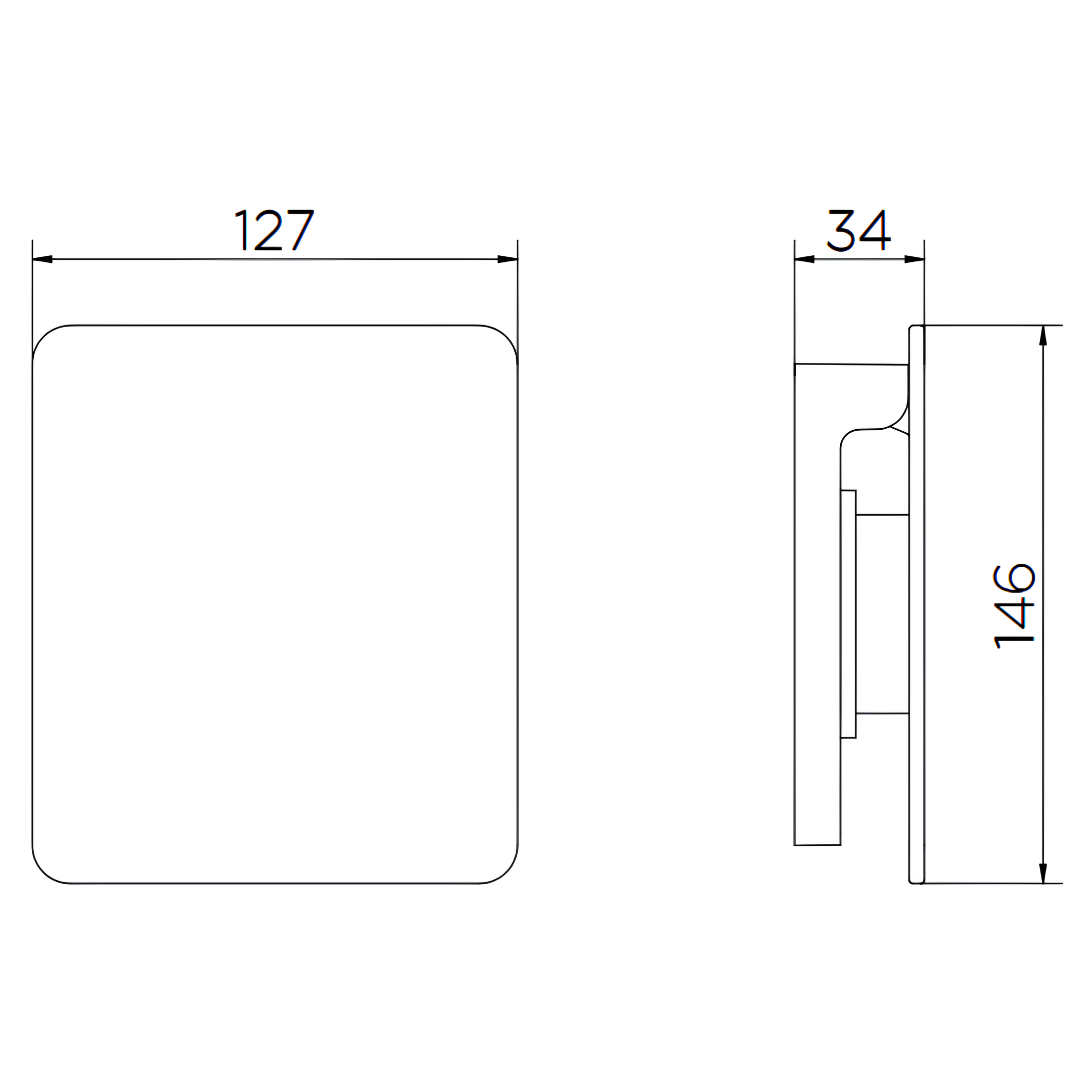 Acabamento válvula de descarga DocolFlat Ônix 009317CE Docol