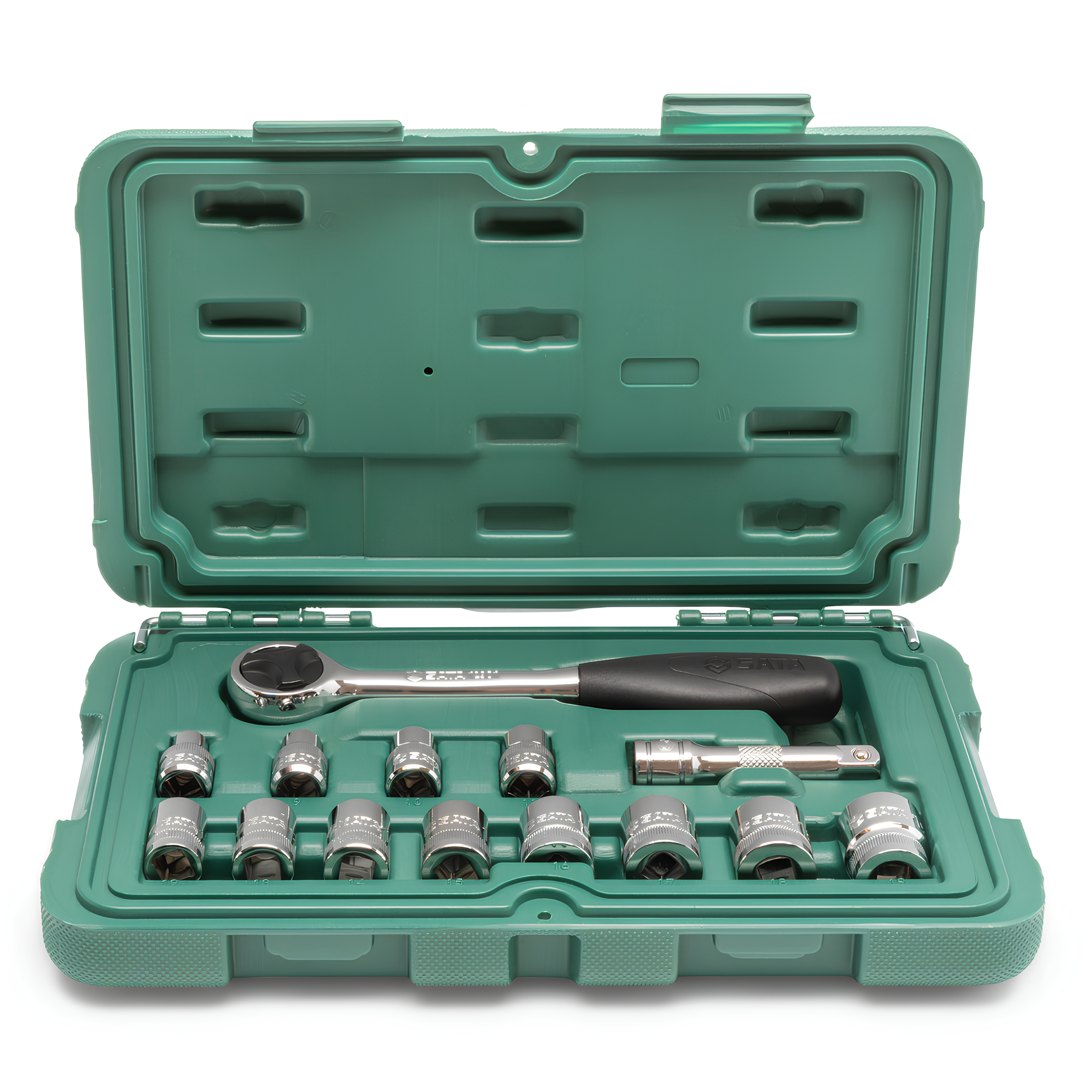 Jogo De Soquetes 3/8" Com Catraca De 14 Peças ST09523 Sata