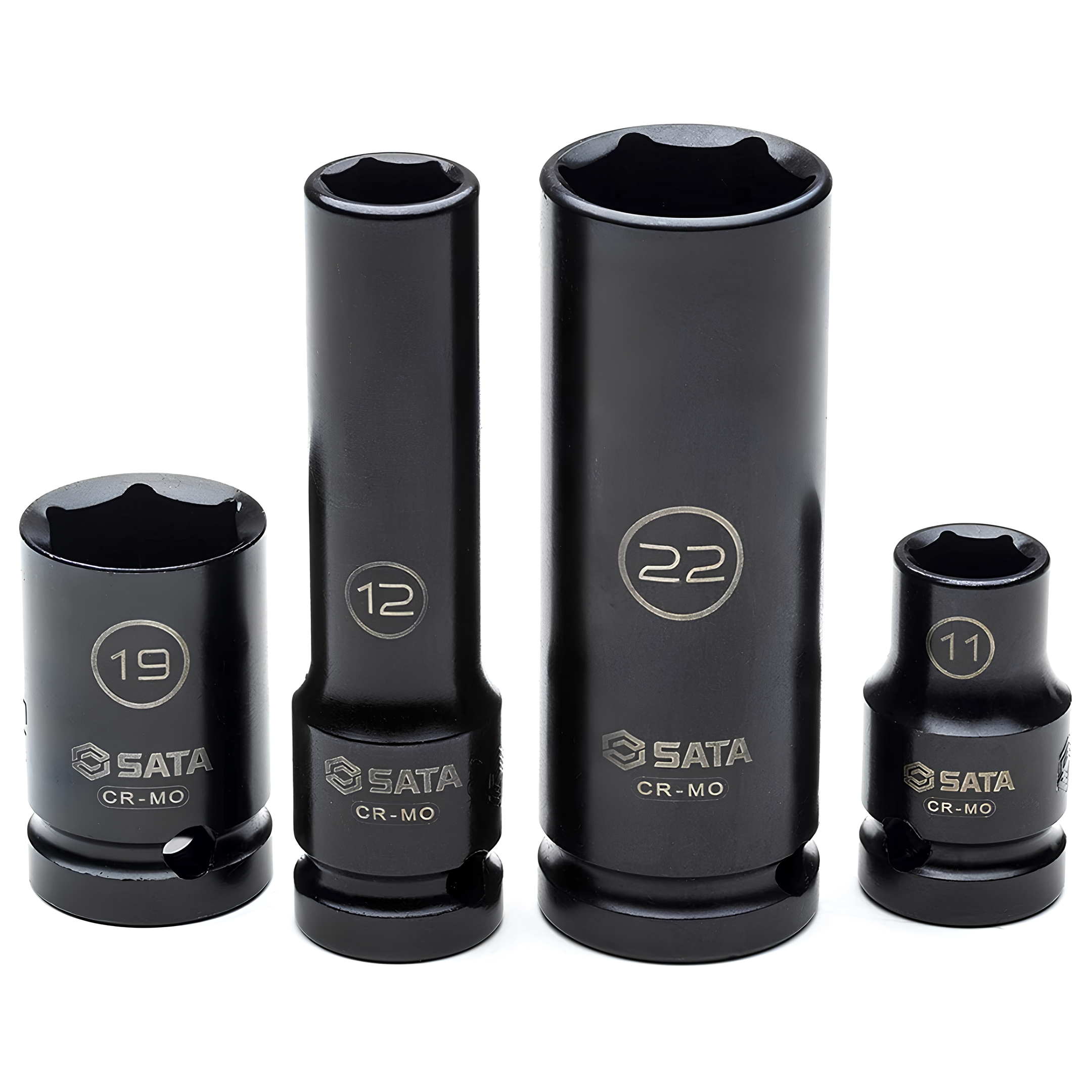 Jogo Soquete Impacto Parede Fina Curto/Longo 1/2" 26 Peças Sata