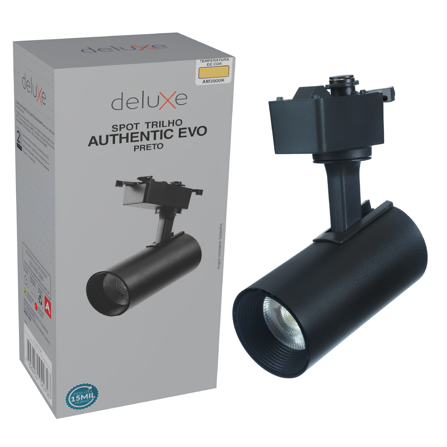 Spot Trilho Eletrificado Authentic Pt 7W 3000K 350Lm Avant