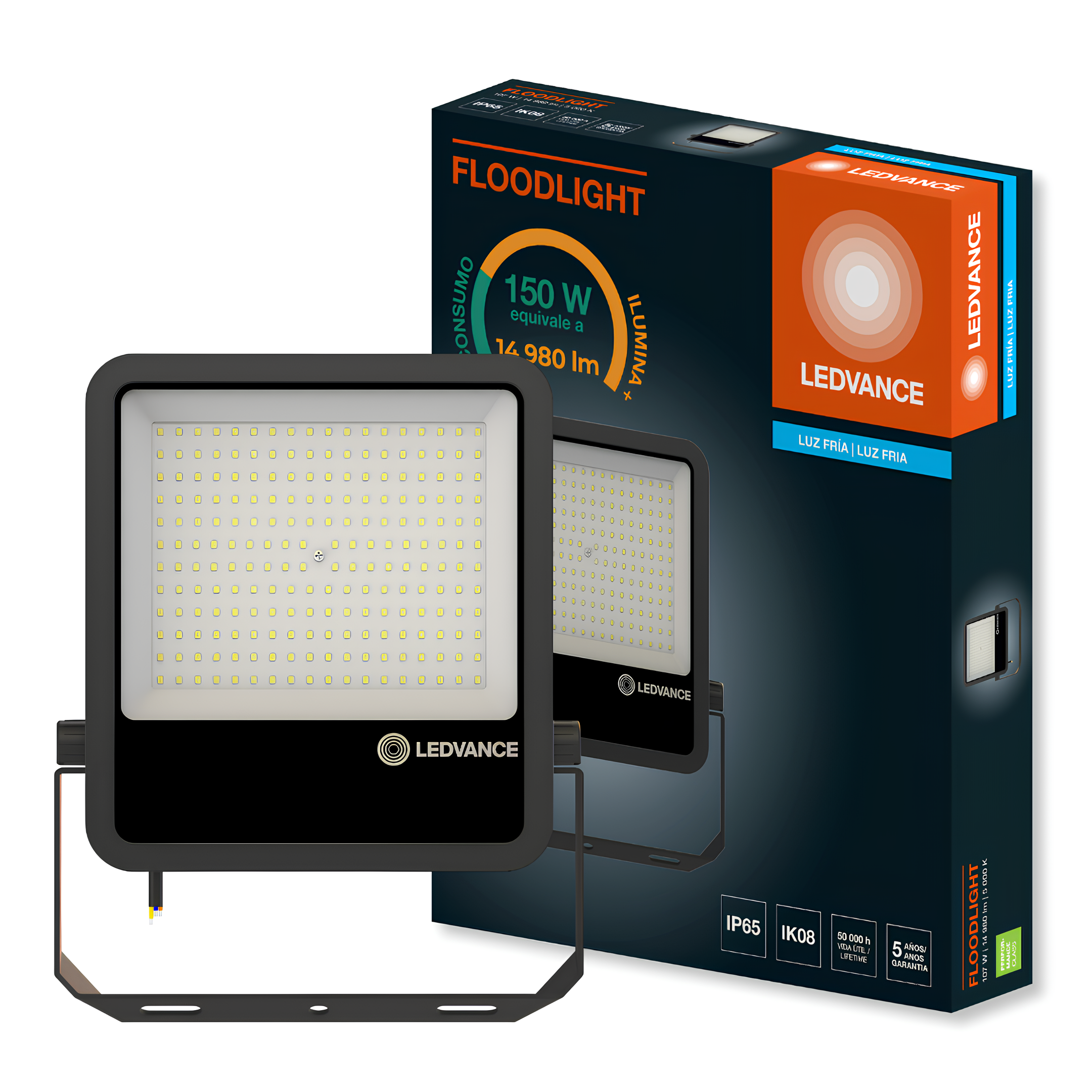 Refletor Led Floodlight Pfm Preto 107W 5000K 14980Lm 100° Ip65 Bivolt G4 Ledvance