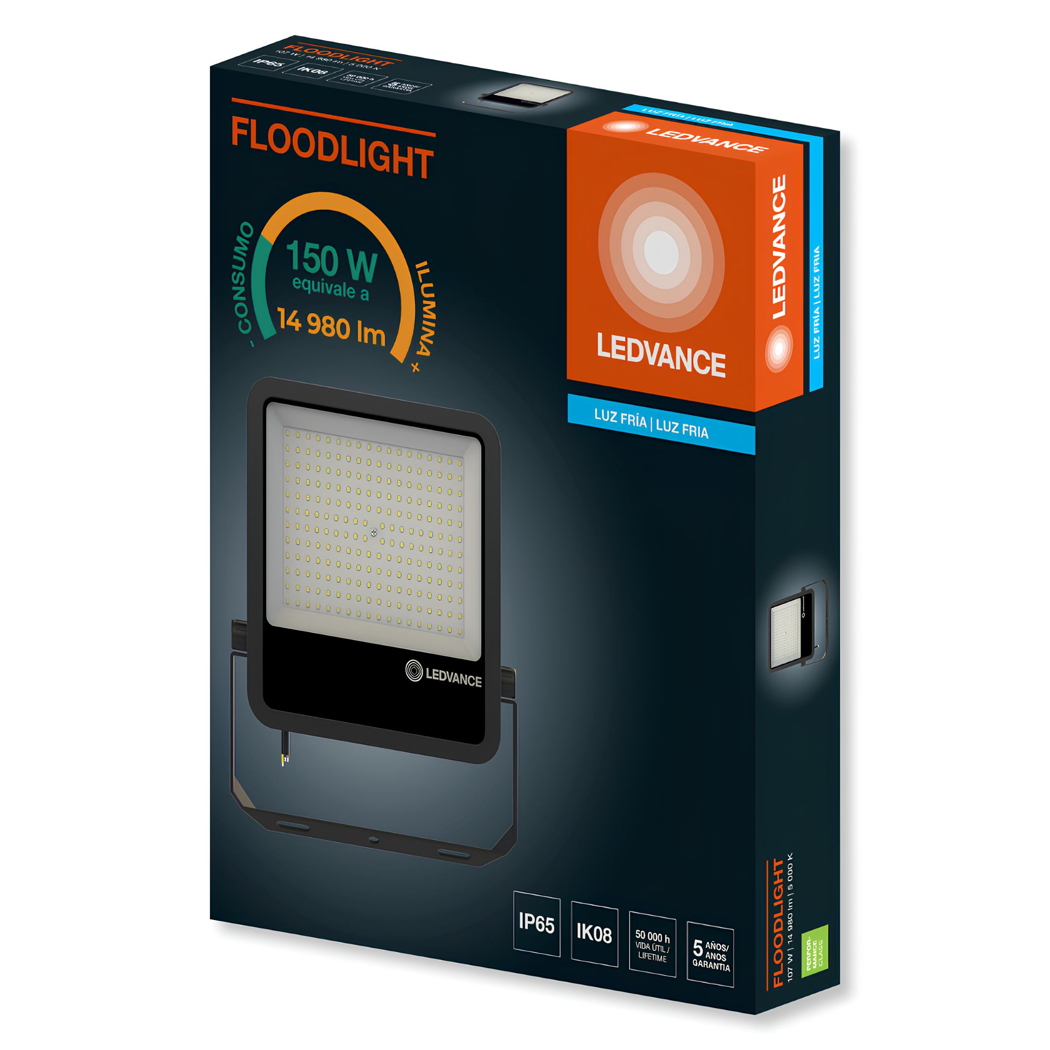 Refletor Led Floodlight Pfm Preto 107W 5000K 14980Lm 100° Ip65 Bivolt G4 Ledvance