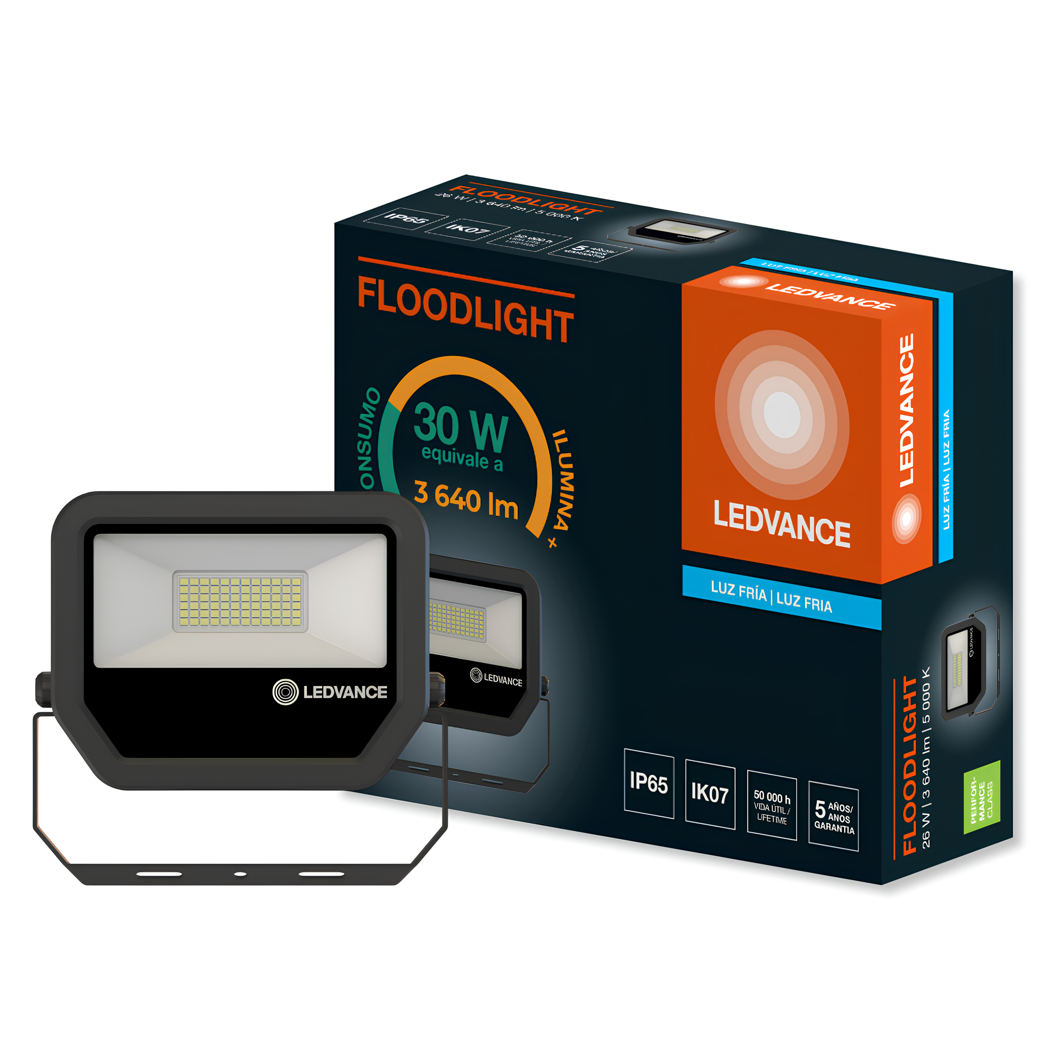 Refletor Led Floodlight Pfm Preto 26W 5000K 3640Lm 100° Ip65 Bivolt Ledvance