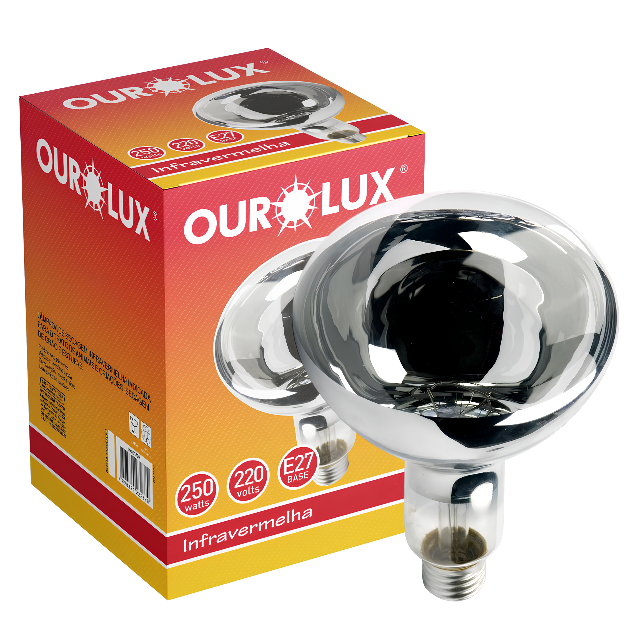 Lampada Incandescente Infravermelha 250W 2350K 220V Ourolux