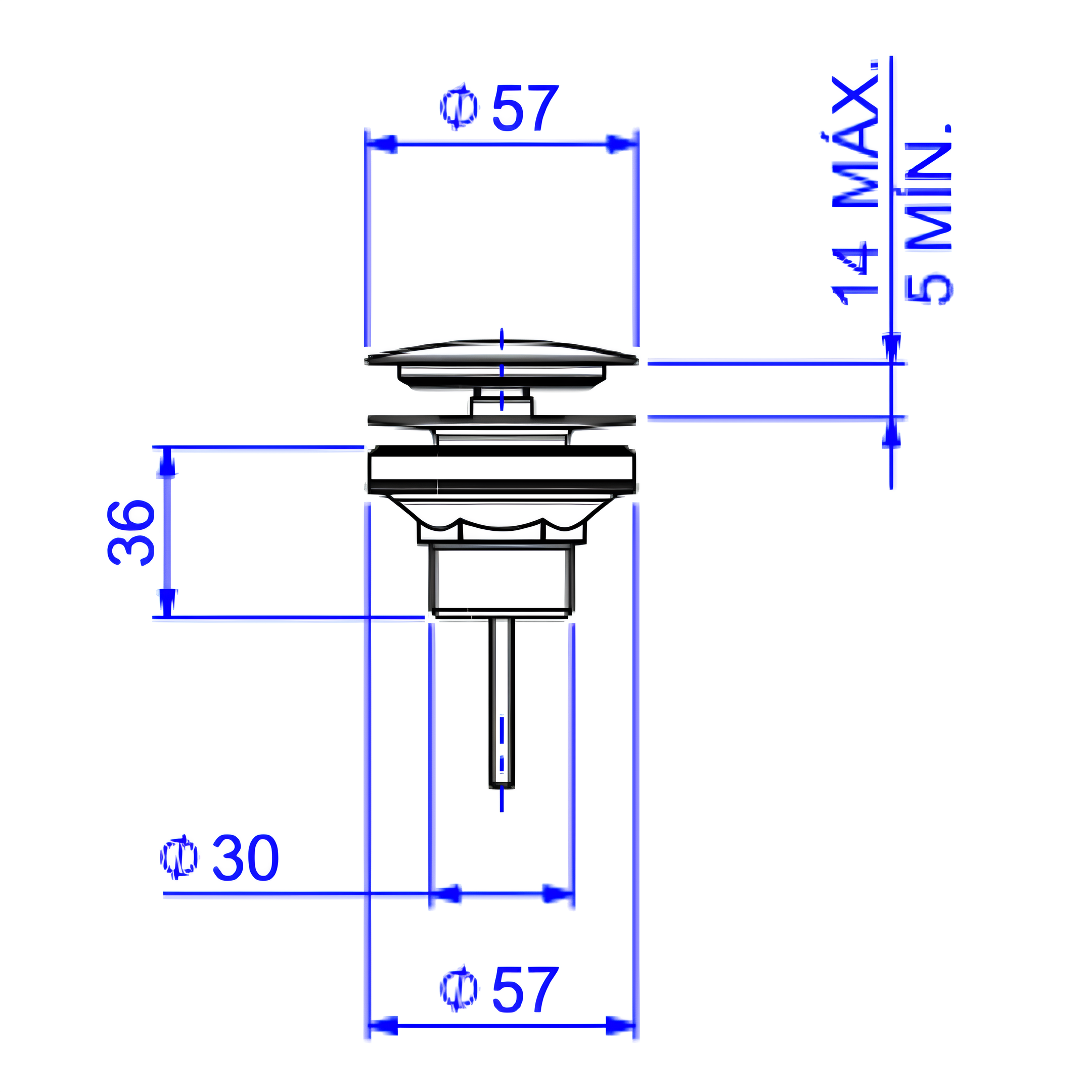 Válvula Escoamento Para Lavatório De Banheiro 1" Black Matte 1601.BL.MT Deca