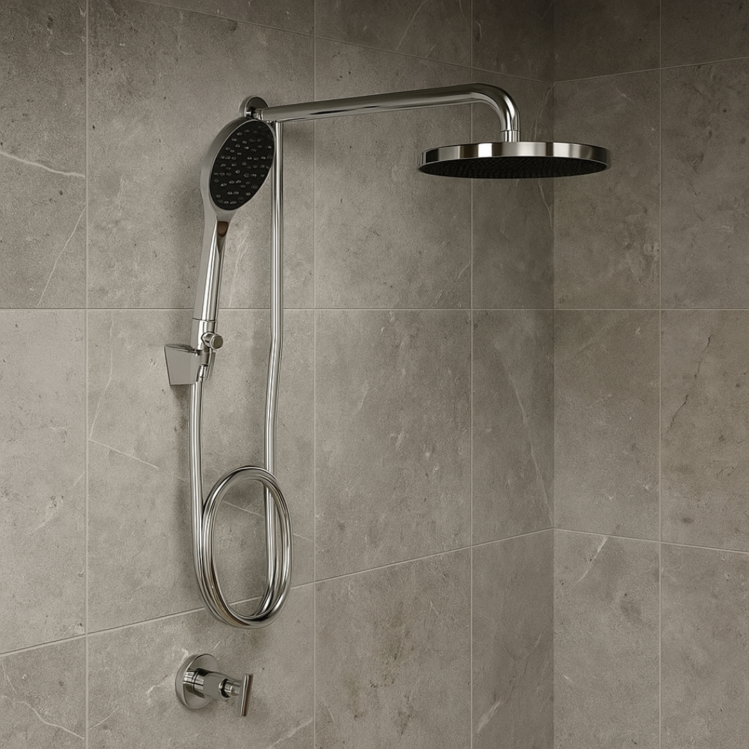 Chuveiro Redondo De Parede Com Desviador Cromado Flex Max Deca