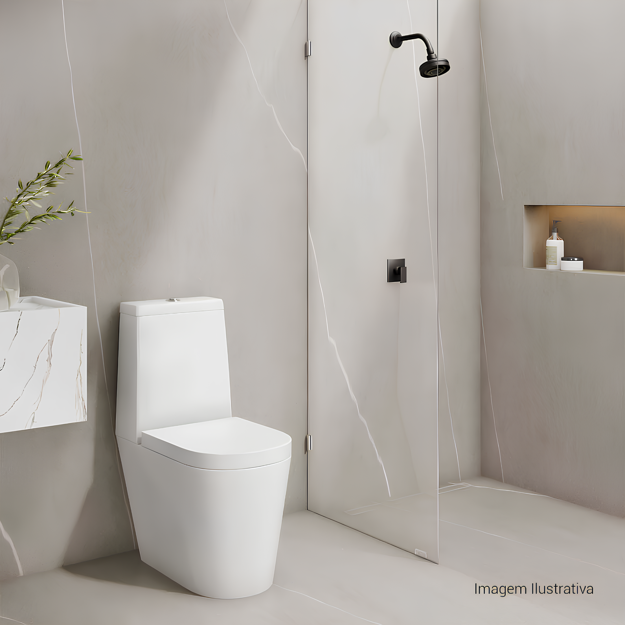 Chuveiro De Parede Com Tubo Standart Black Matte Acqua Plus Deca