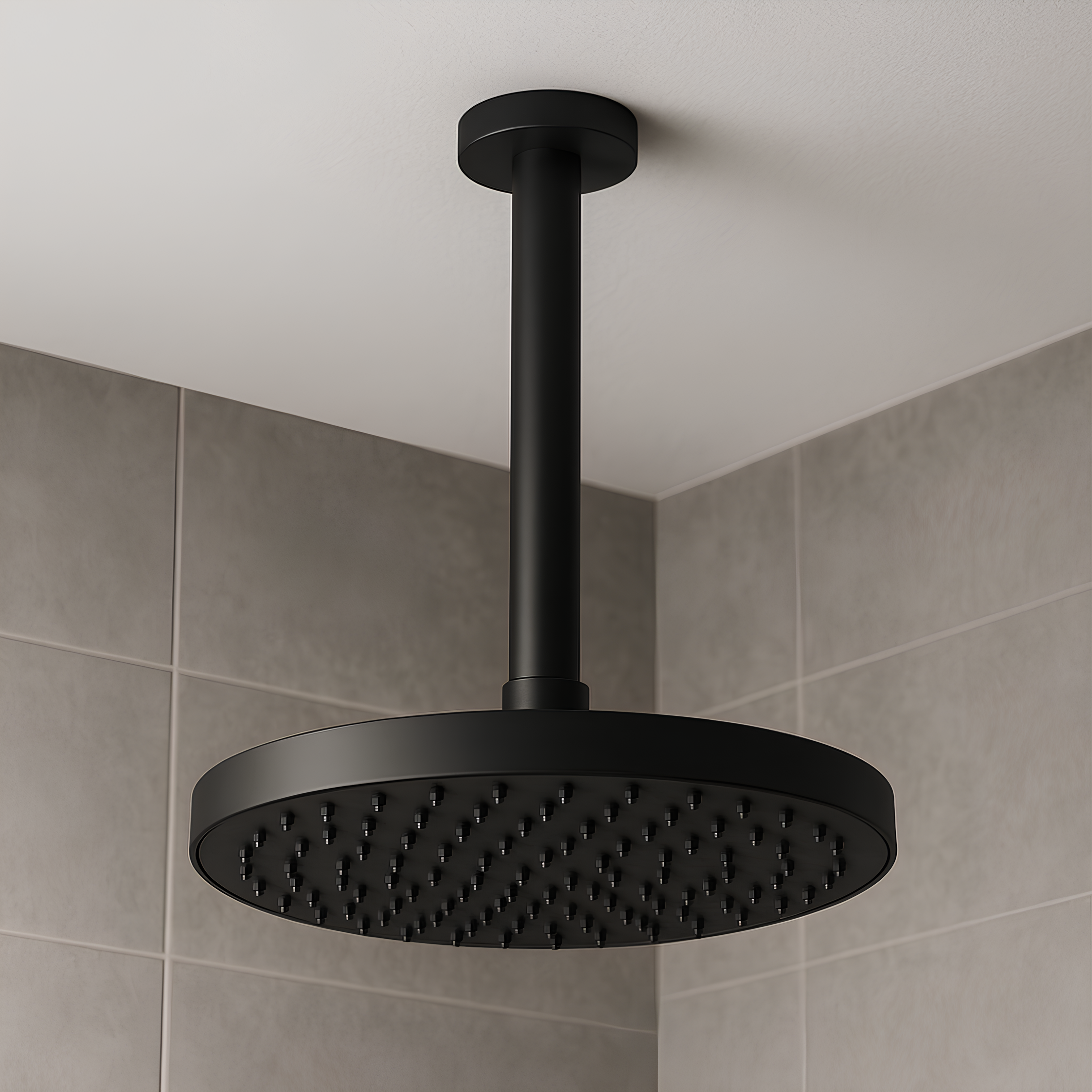 Chuveiro Redondo De Teto 1/2" Black Matte Flex 2085.C.TET Deca