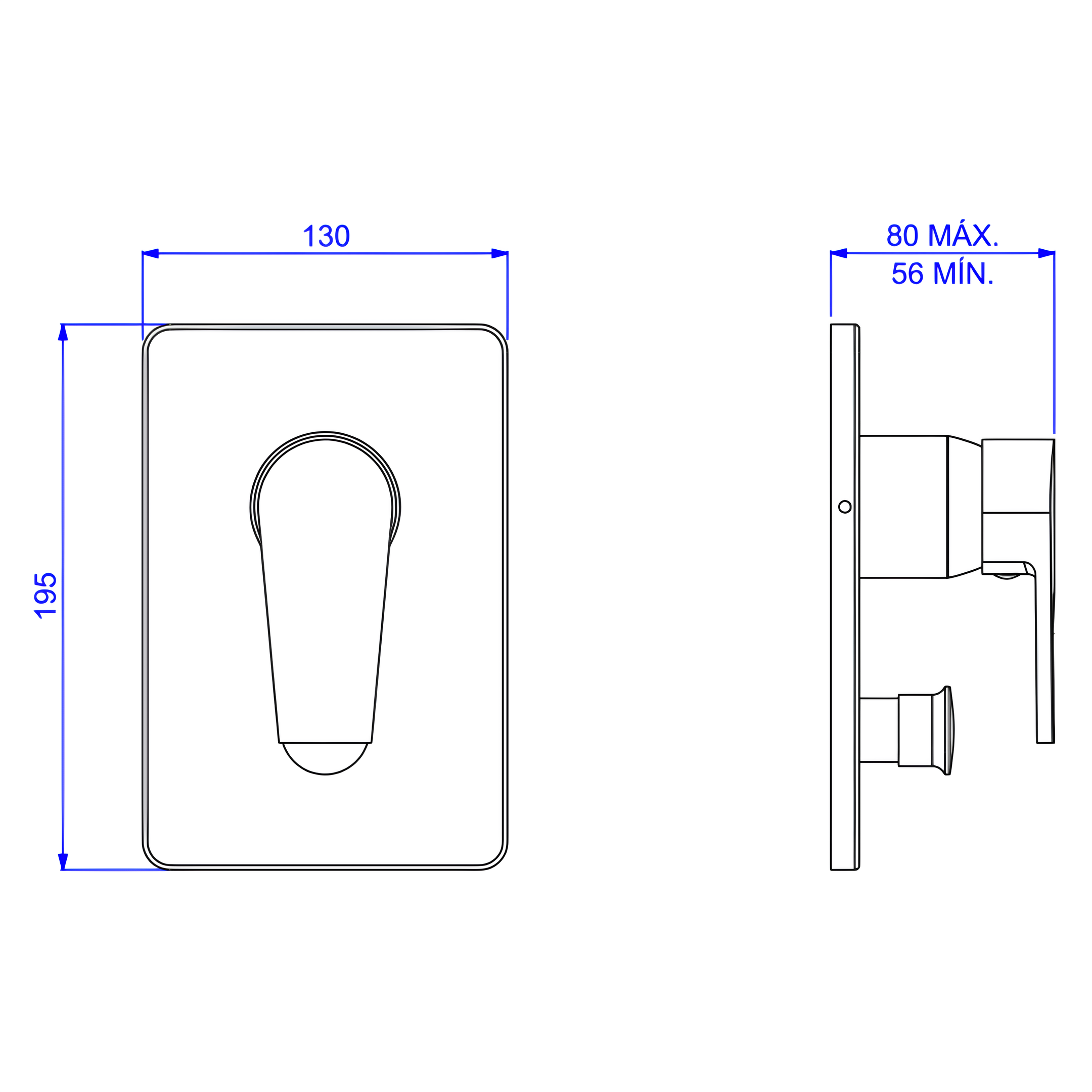 Acabamento Monocomando 4 Vias Black Matte Level 4994.BL26.MT Deca