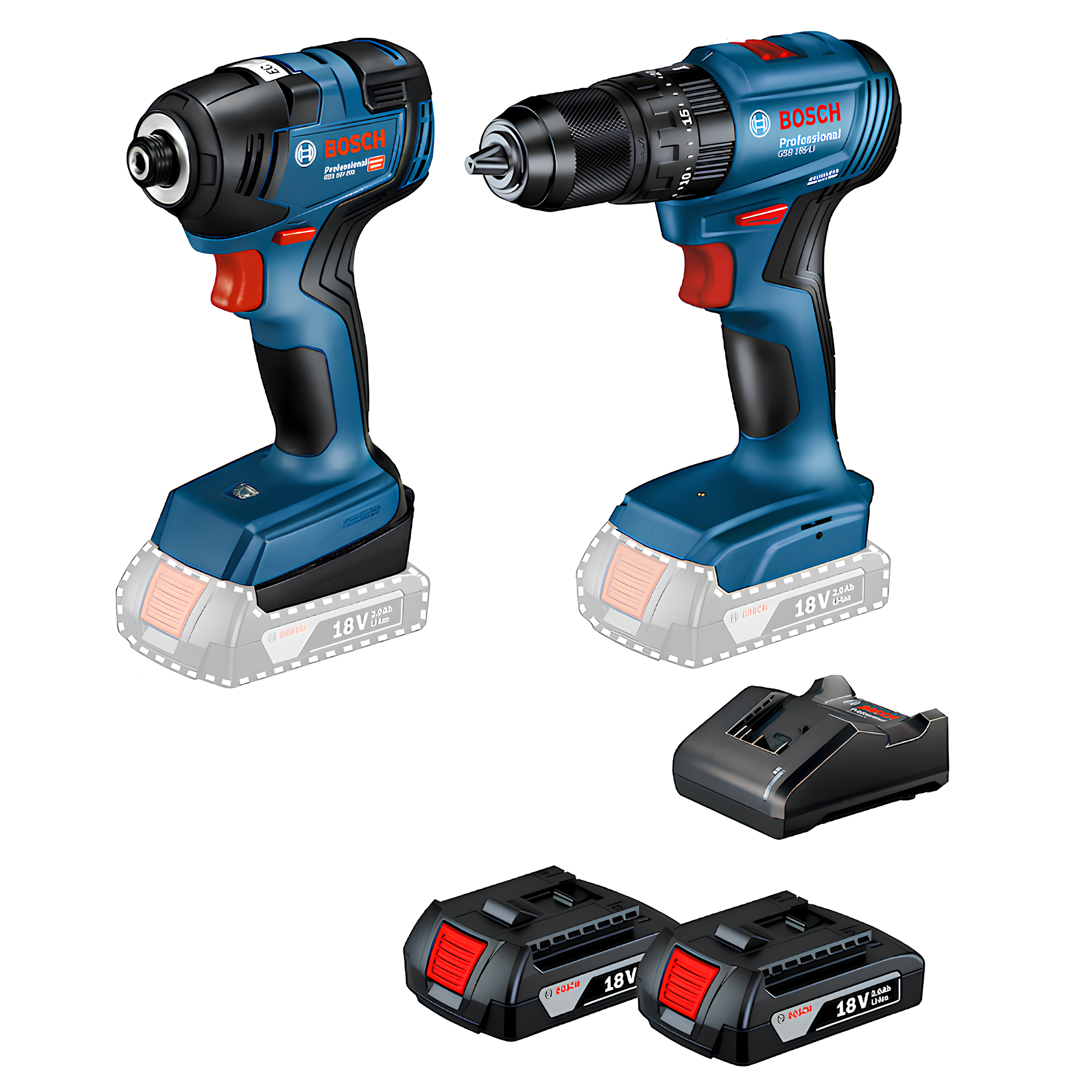 Combo Furadeira GSB185-LI + Chave impacto GDR18V200 2B Bosch