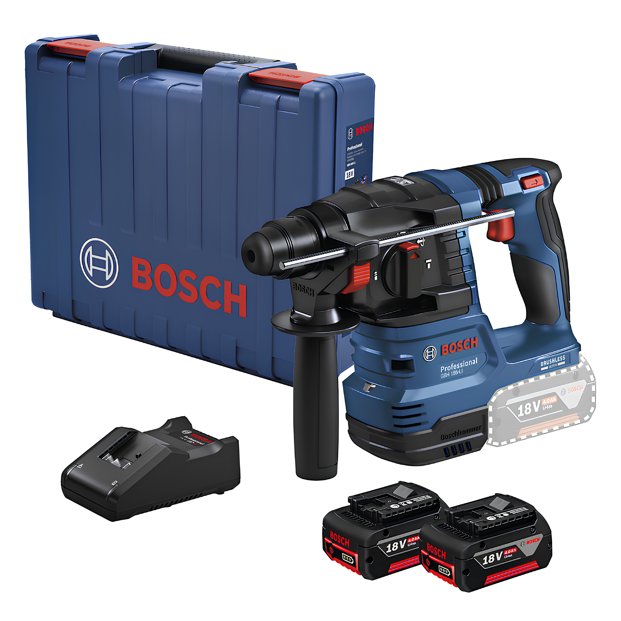 Martelete rompedor GBH 185-LI 18V 2 baterias em maleta Bosch