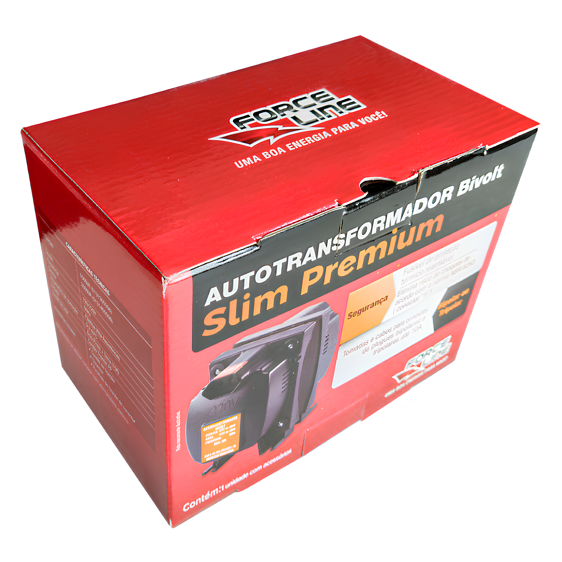 Auto Transformador 2000Va Tripolar Bivolt Slim Premium Forceline