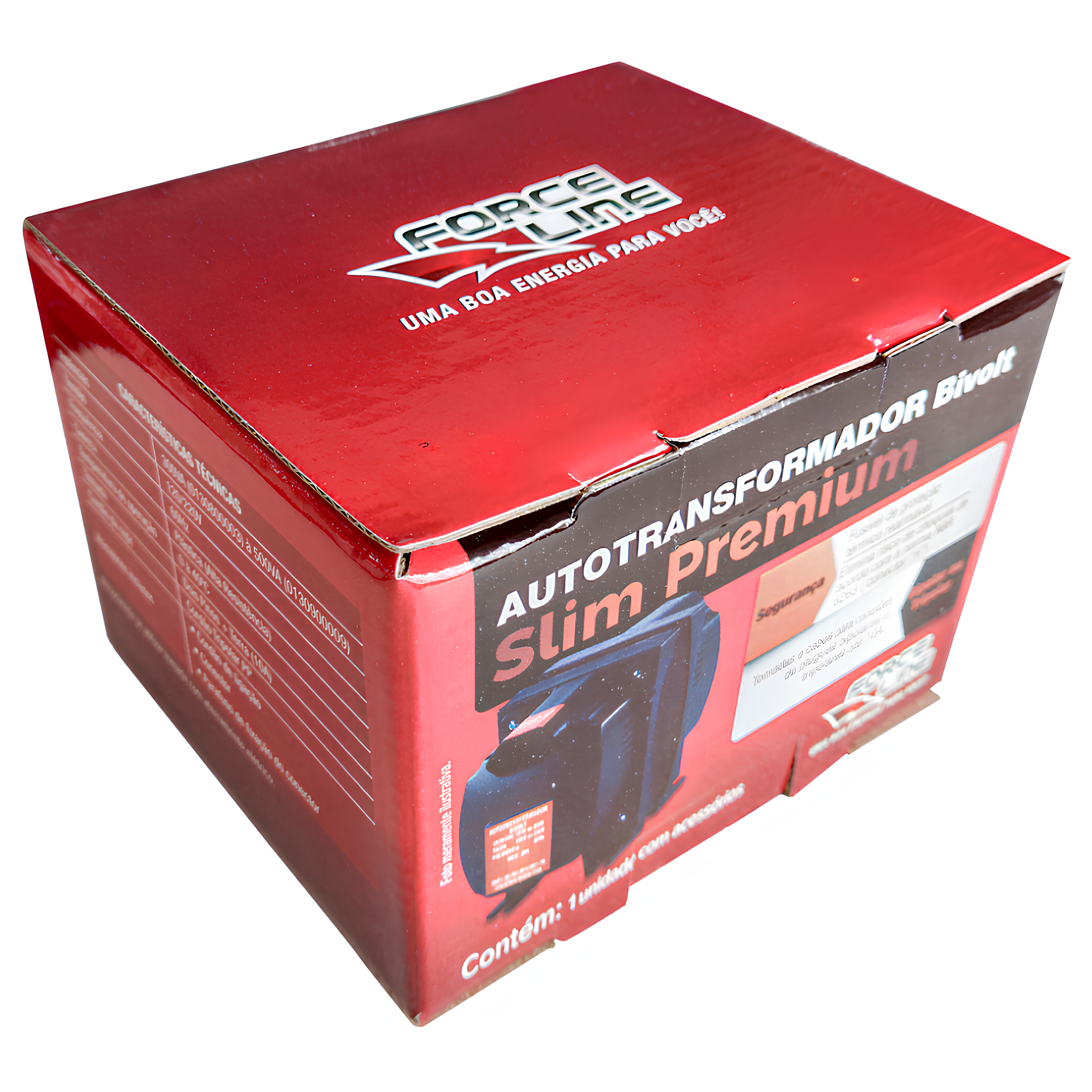 Auto Transformador 500Va Tripolar Bivolt Slim Premium Forceline