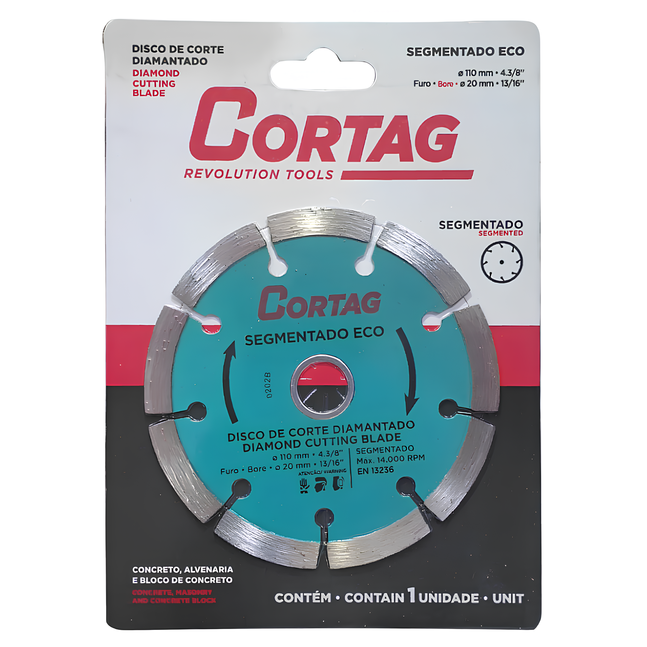 Disco Diamantado Segmentado Eco 110Mm 61699 Cortag