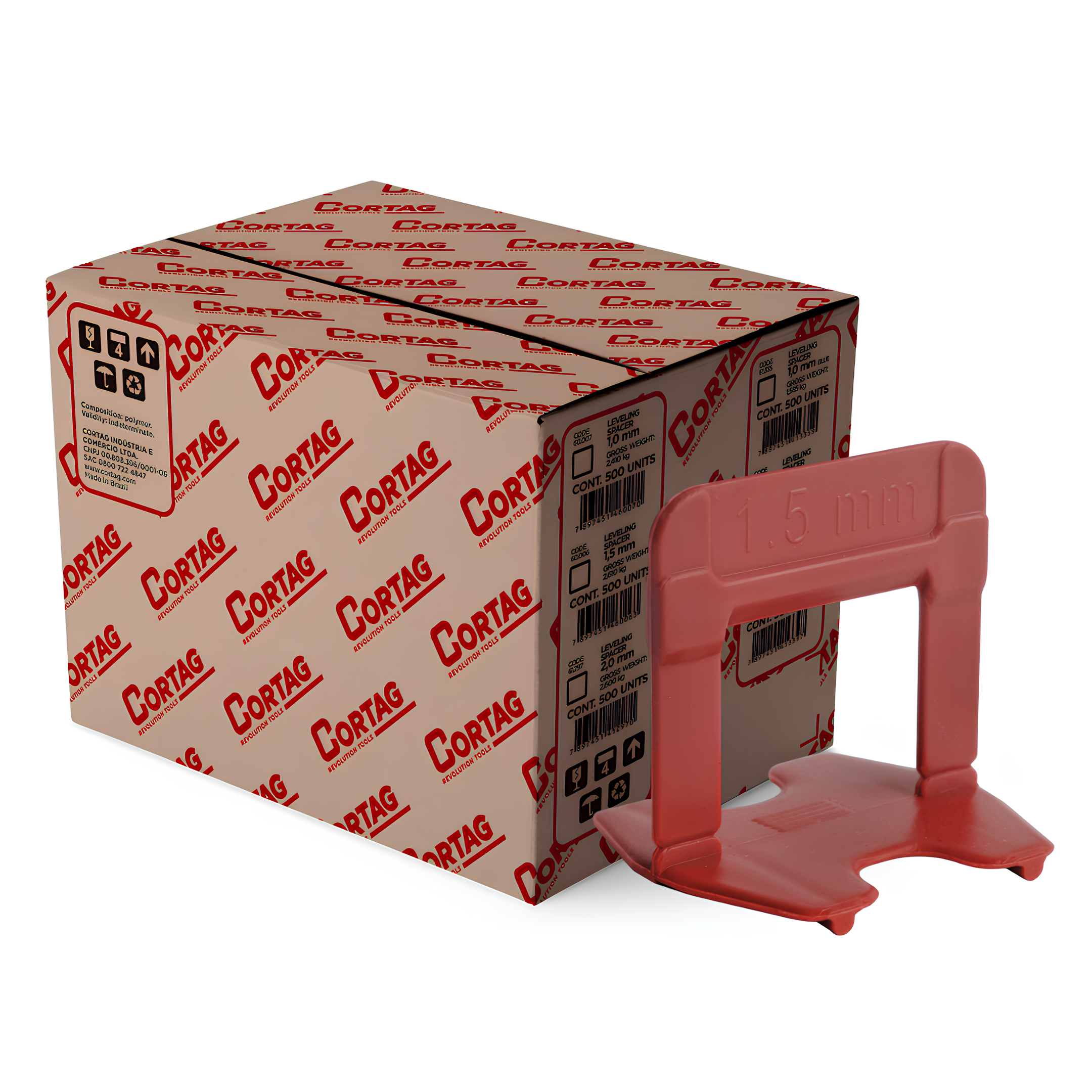 Espaçador Sistema Eco Vermelho 1,5Mm (500 Un) 62407 Cortag