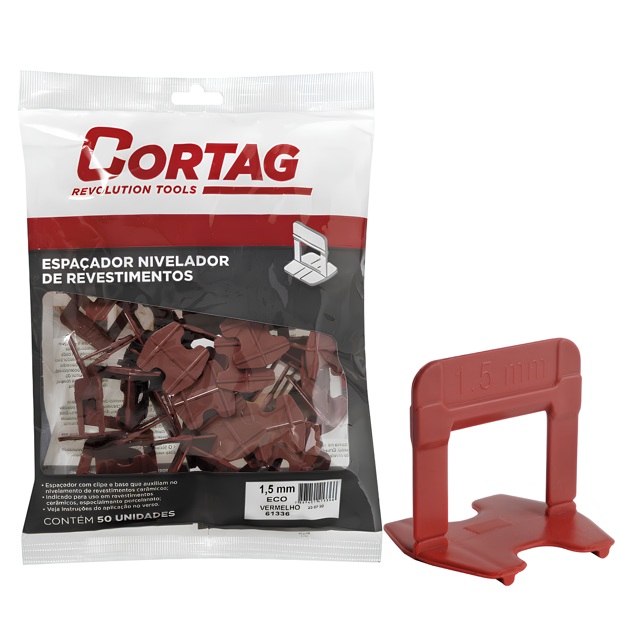 Espaçador Sistema Eco Vermelho 1,5Mm (50 Un) 61336 Cortag