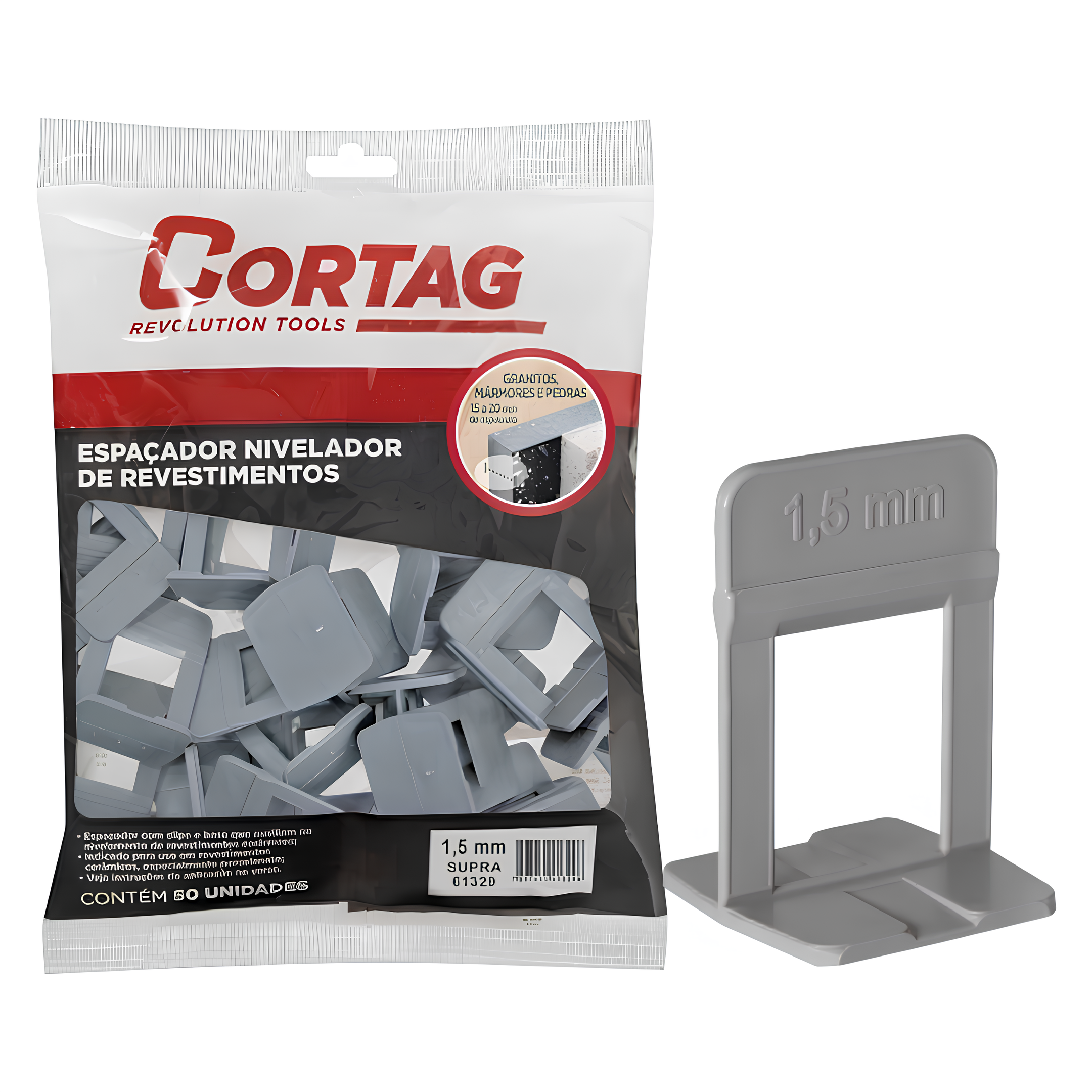 Espaçador Supra Cinza 1,5Mm (50 Un) 61329 Cortag
