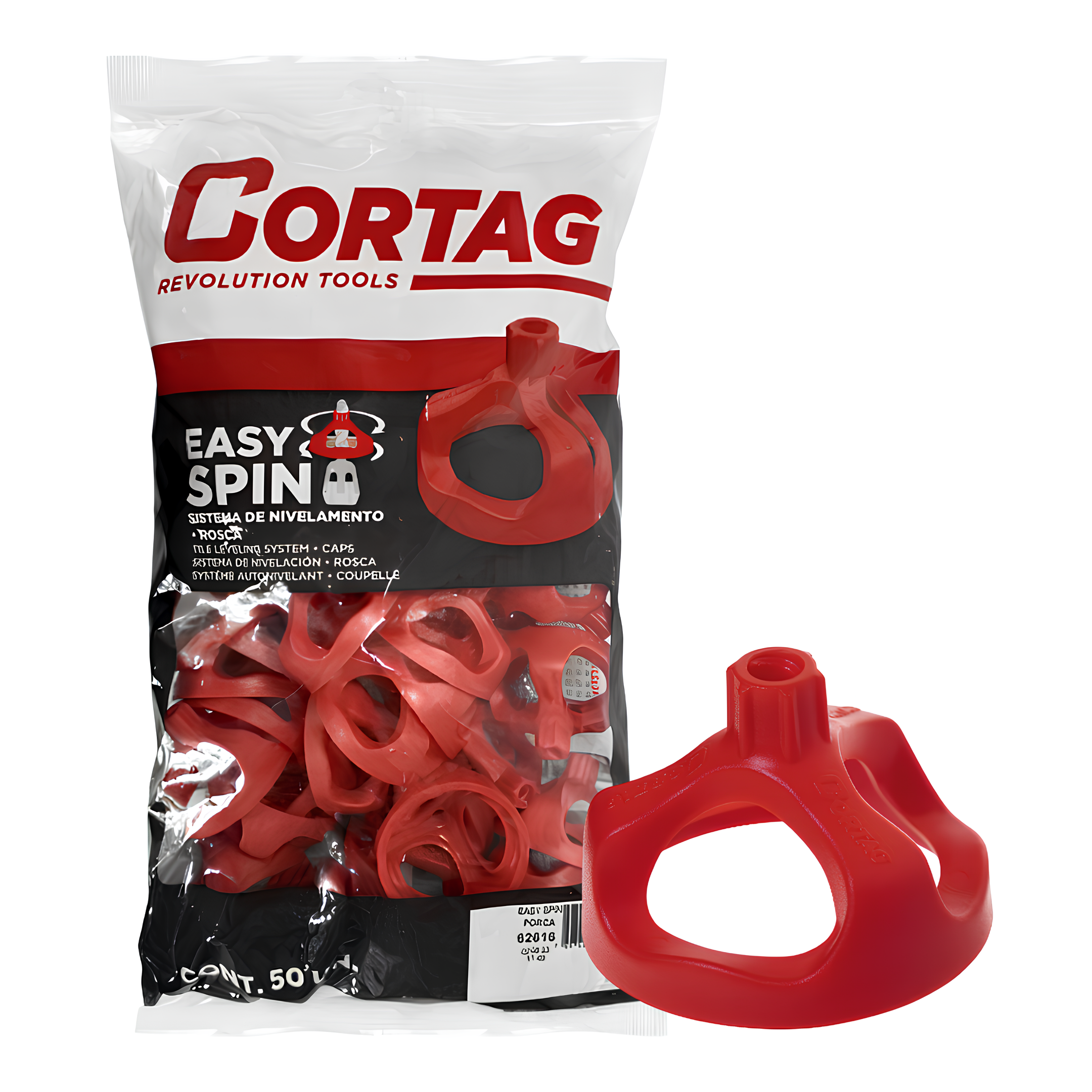 Porca Niveladora Sistema Easy Spin (50 Un) 62616 Cortag