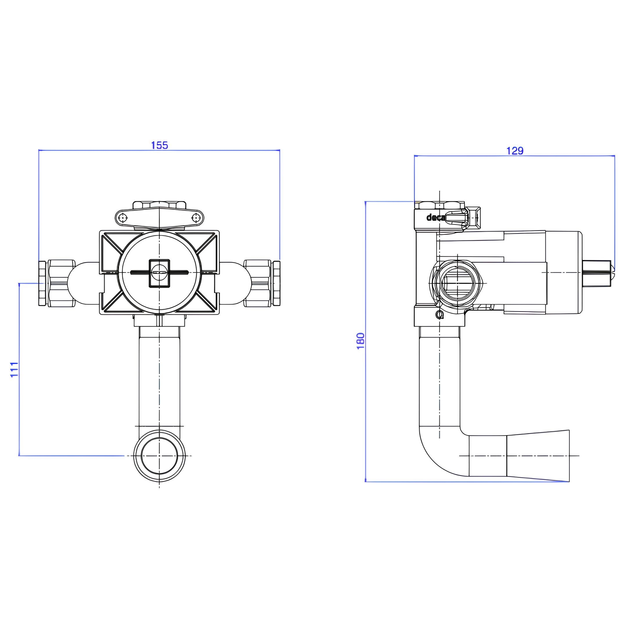 Base Para Misturador Monocomando Para Ducha Higiênica 3/4" Bruto 4984.000 Deca
