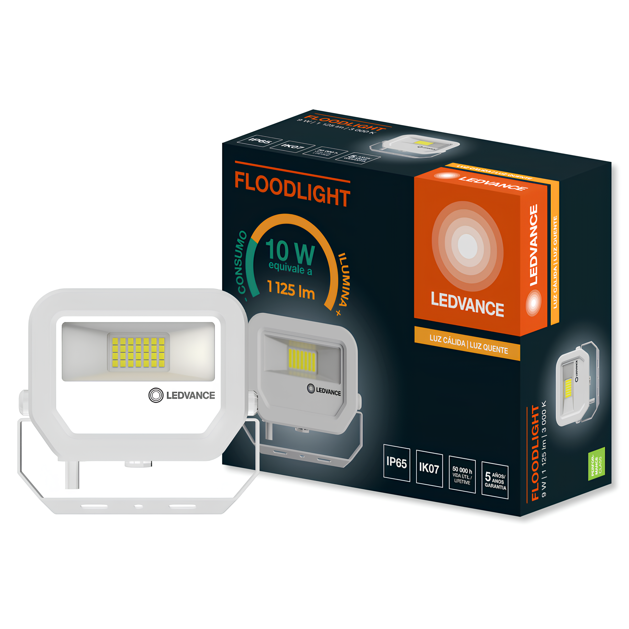 Refletor Led Floodlight Pfm Branco 9W 3000K Bivolt Ledvance