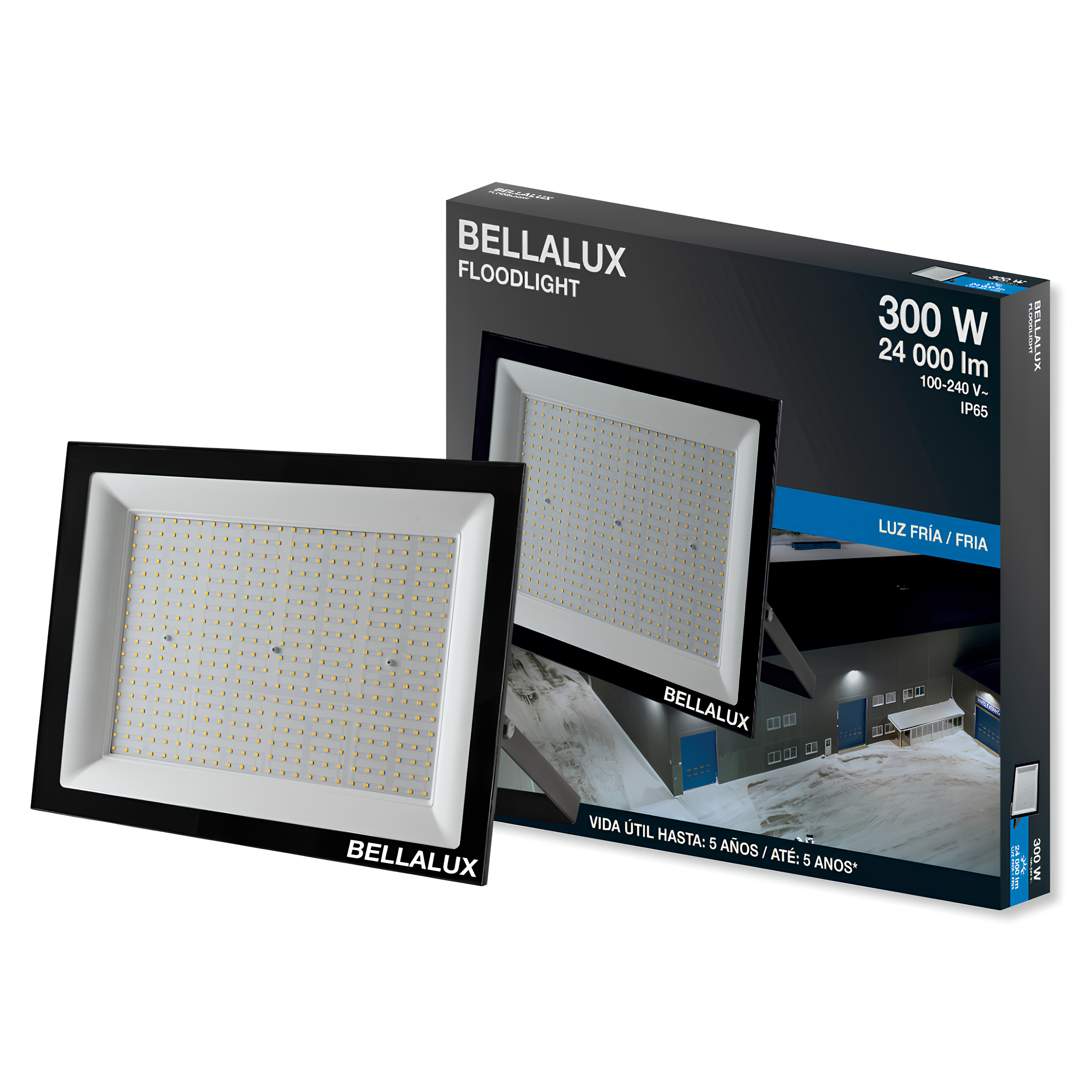 Refletor Led Qd 300W 6500K 24000Lm Ip65 Floodlight Bellalux