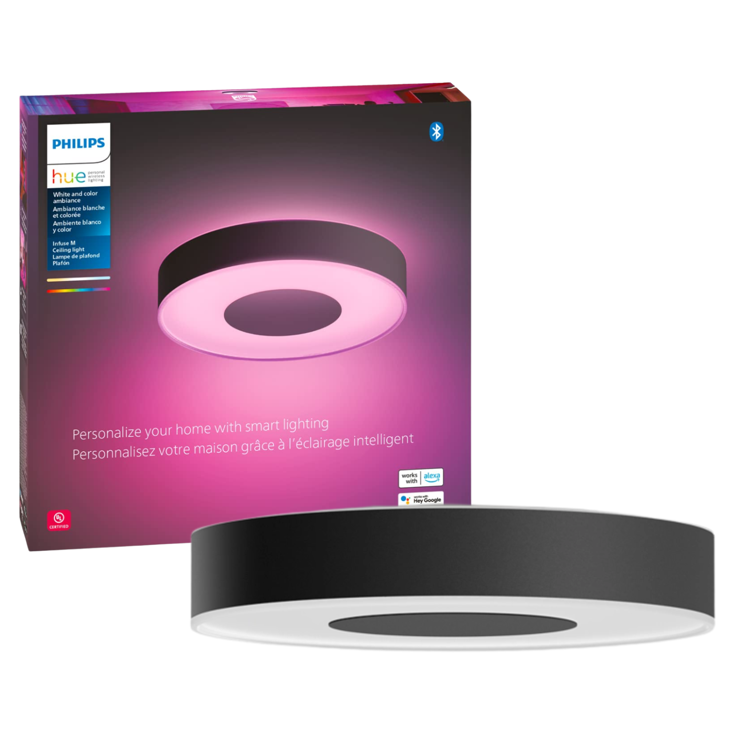 Luminária Led 33,5W Rgbw 38Cm Dim Infuse Preta Philips Hue