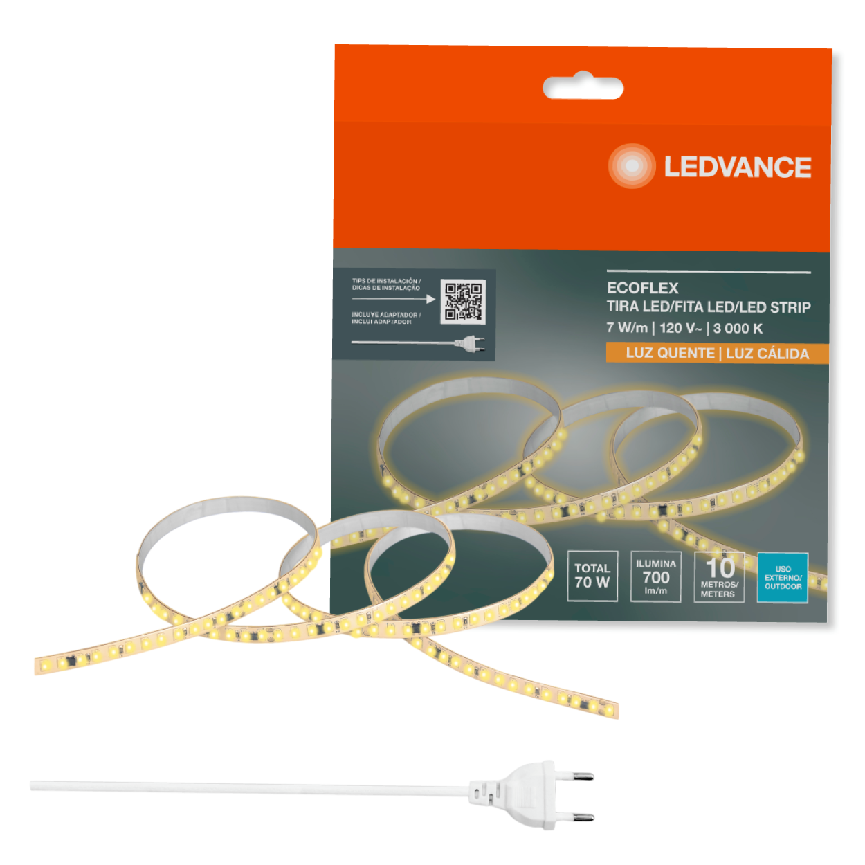 Fita Led 7W/M 3000K 700Lm/M 120° 10M Value Ledvance