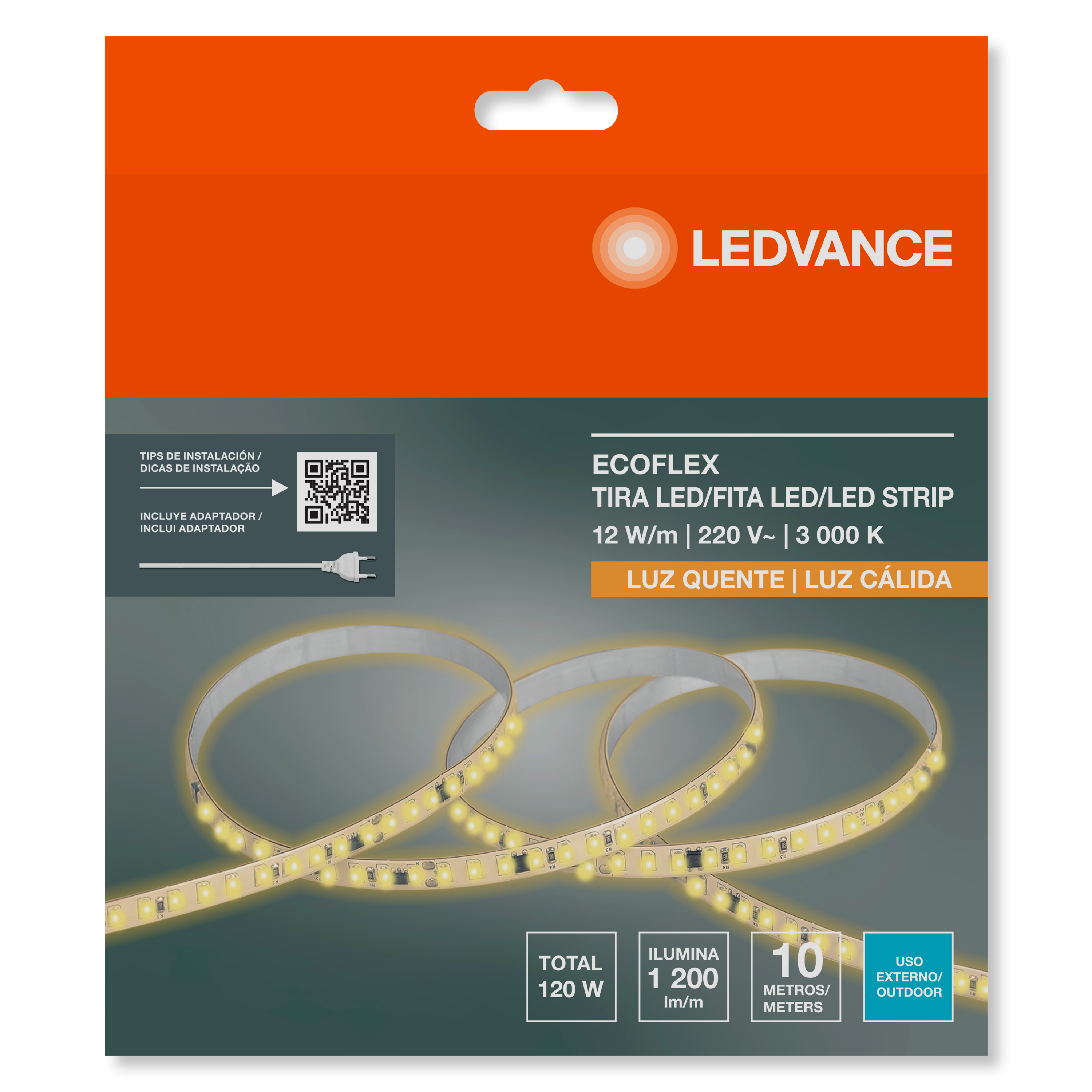 Fita Led 7W/M 3000K 700Lm/M 120° 10M Value Ledvance