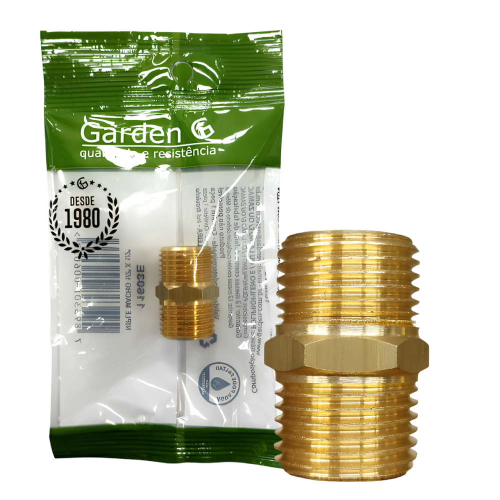 Niple Reto 1/2" x 1/2" M x M Rosca BSP 10603E Garden