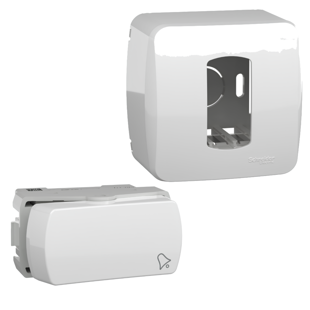 Caixa Sobrepor + Modulo Pulsador Campainha Miluz Schneider