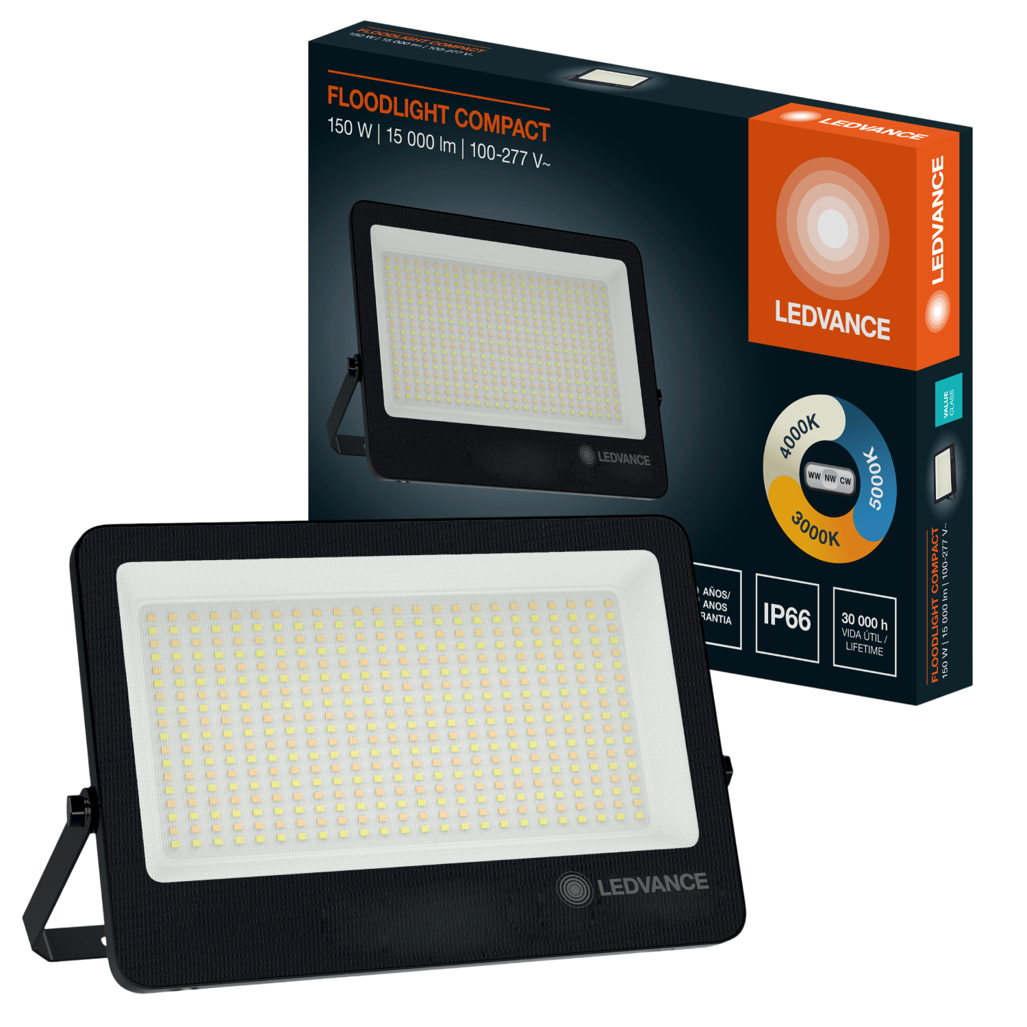 Refletor Led 150W 3Cct 15000Lm Bivolt Ip66 Floodlight Compact Ledvance