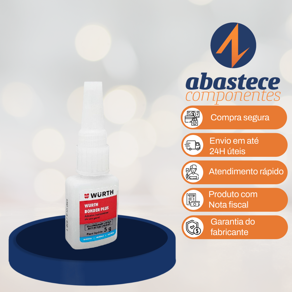 Adesivo de Cianoacrilato Bonder Plus 5g 0893424105 Wurth