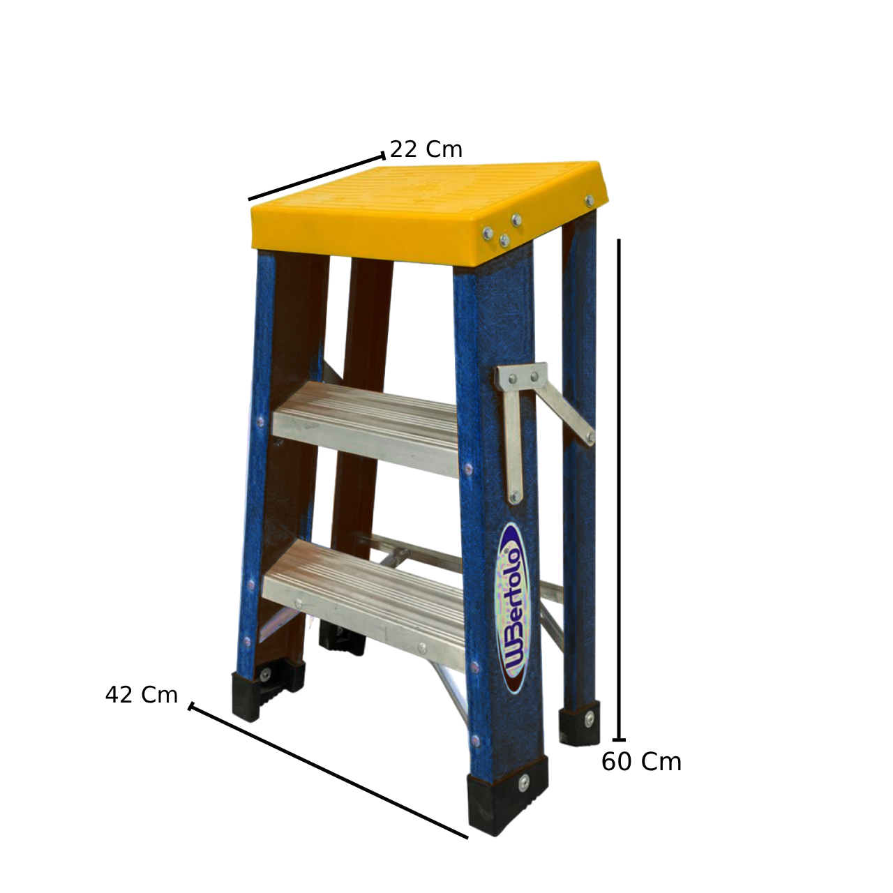 Escada Fibra De Vidro Banqueta 60Cm Com 3 Degraus Wbertolo