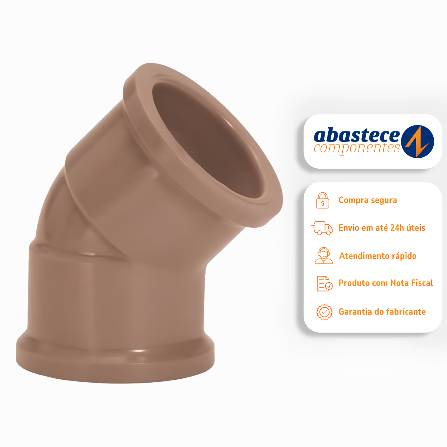 Joelho Soldavel 90° 32mm Pvc Marrom 11672 Amanco
