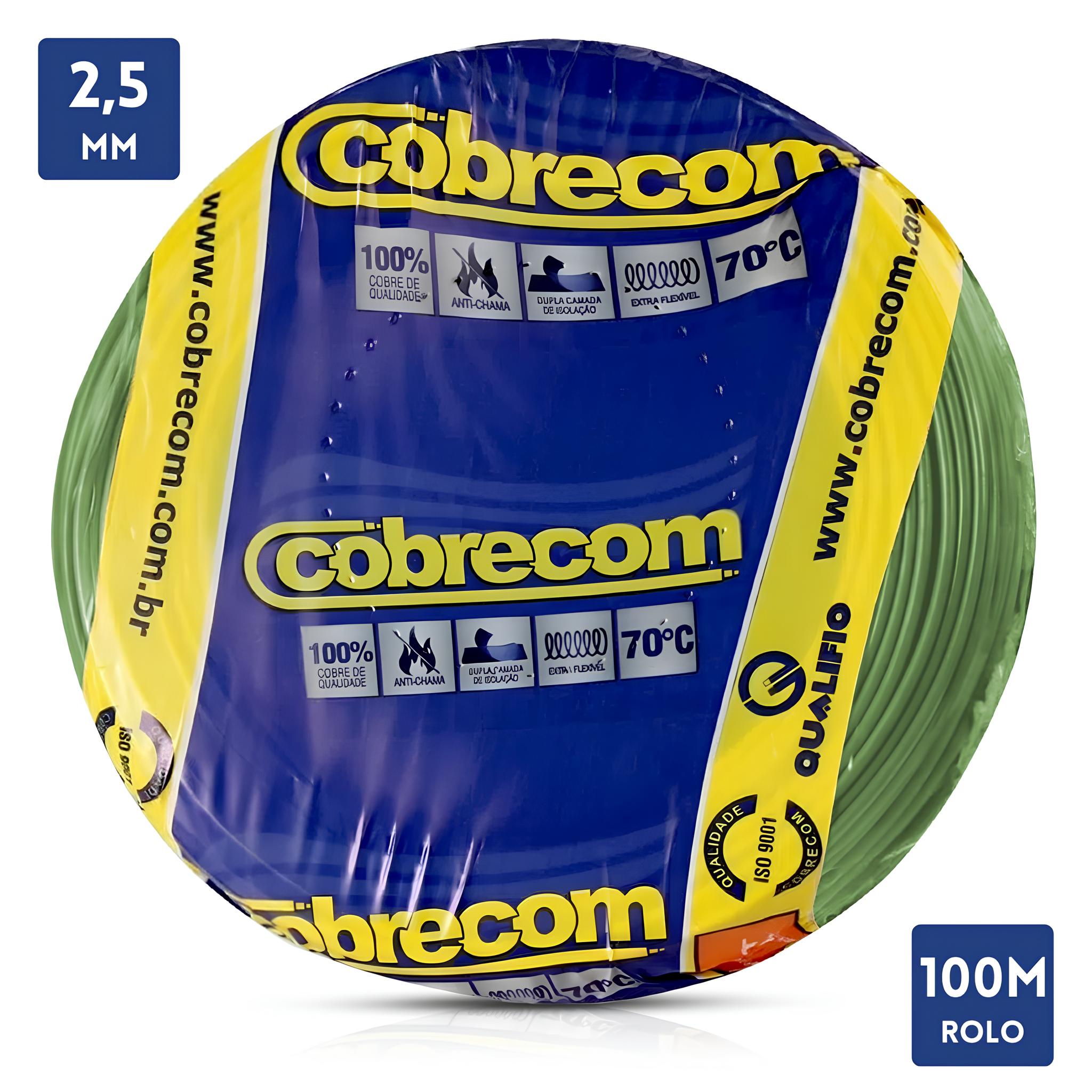 Cabo Flexível 750V 2,5mm 100 metros Cobrecom
