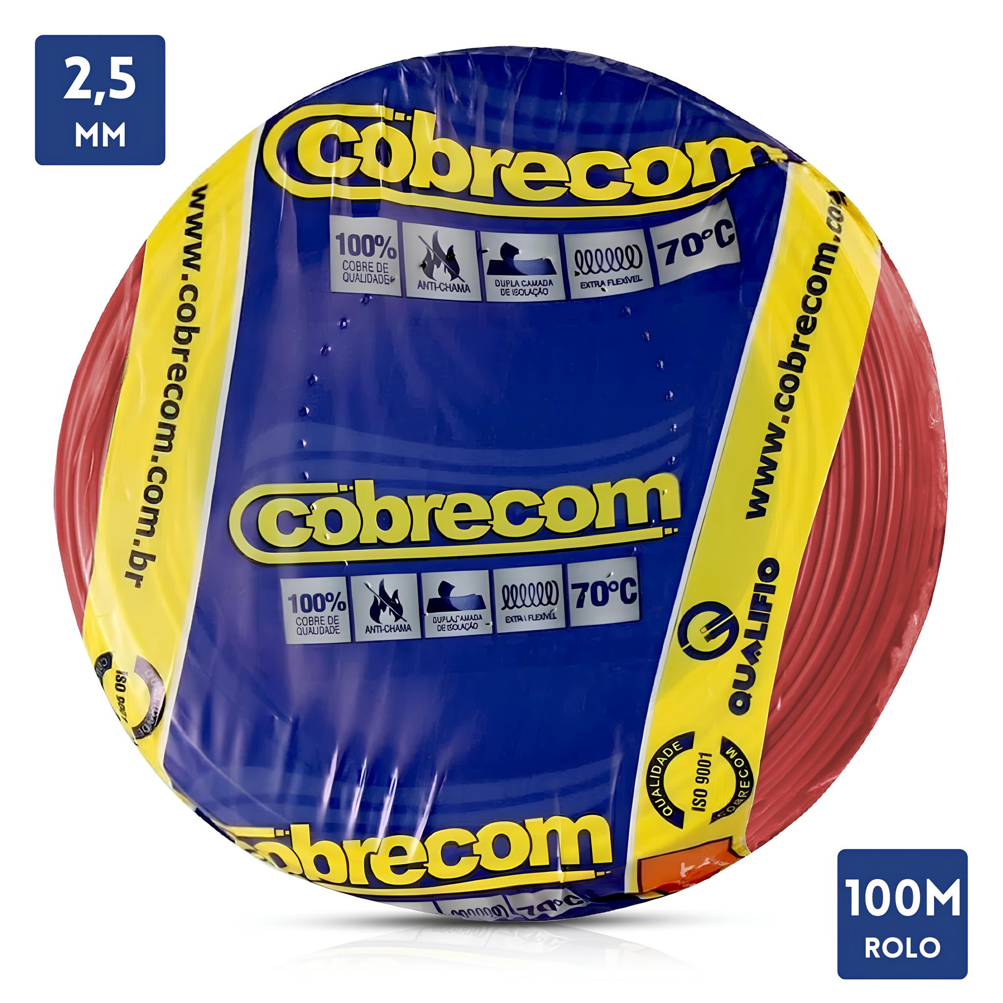 Cabo Flexível 750V 2,5mm 100 metros Cobrecom