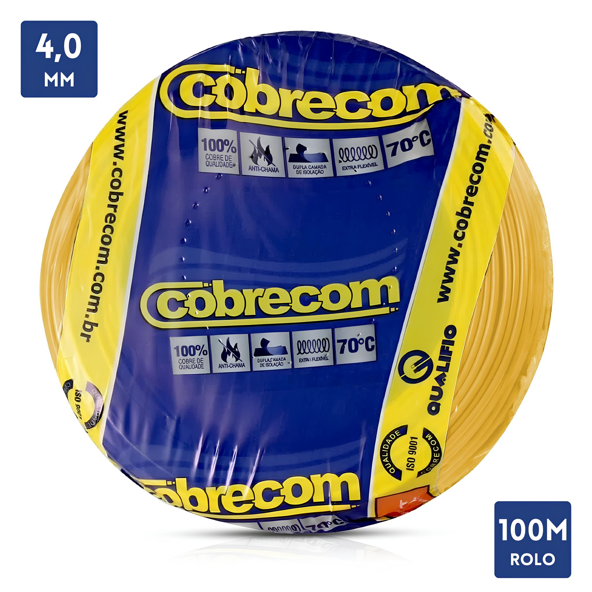 Cabo Flexível 750V 4,00mm 50 metros Cobrecom
